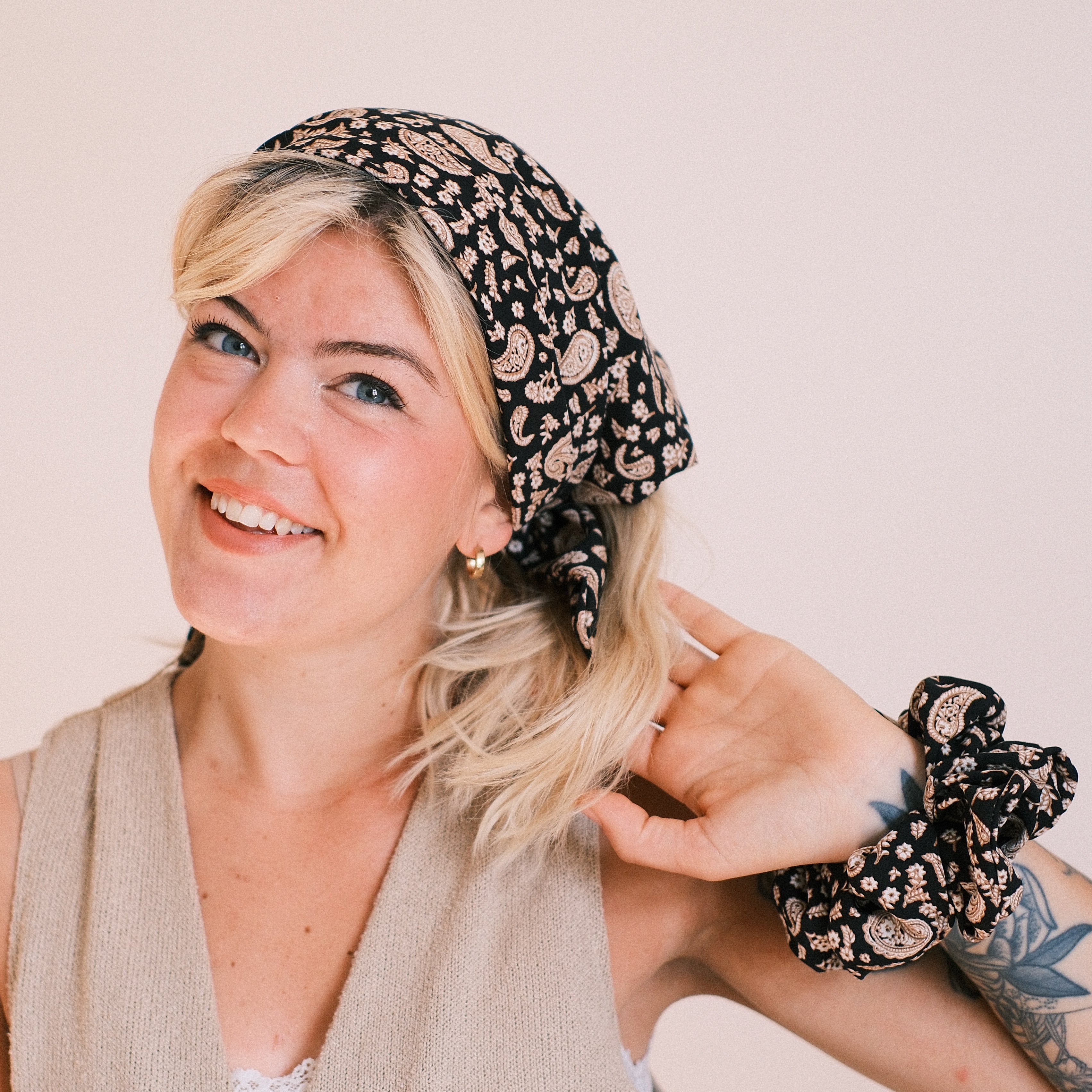 Bandana - Vintage Paisley Schwarz