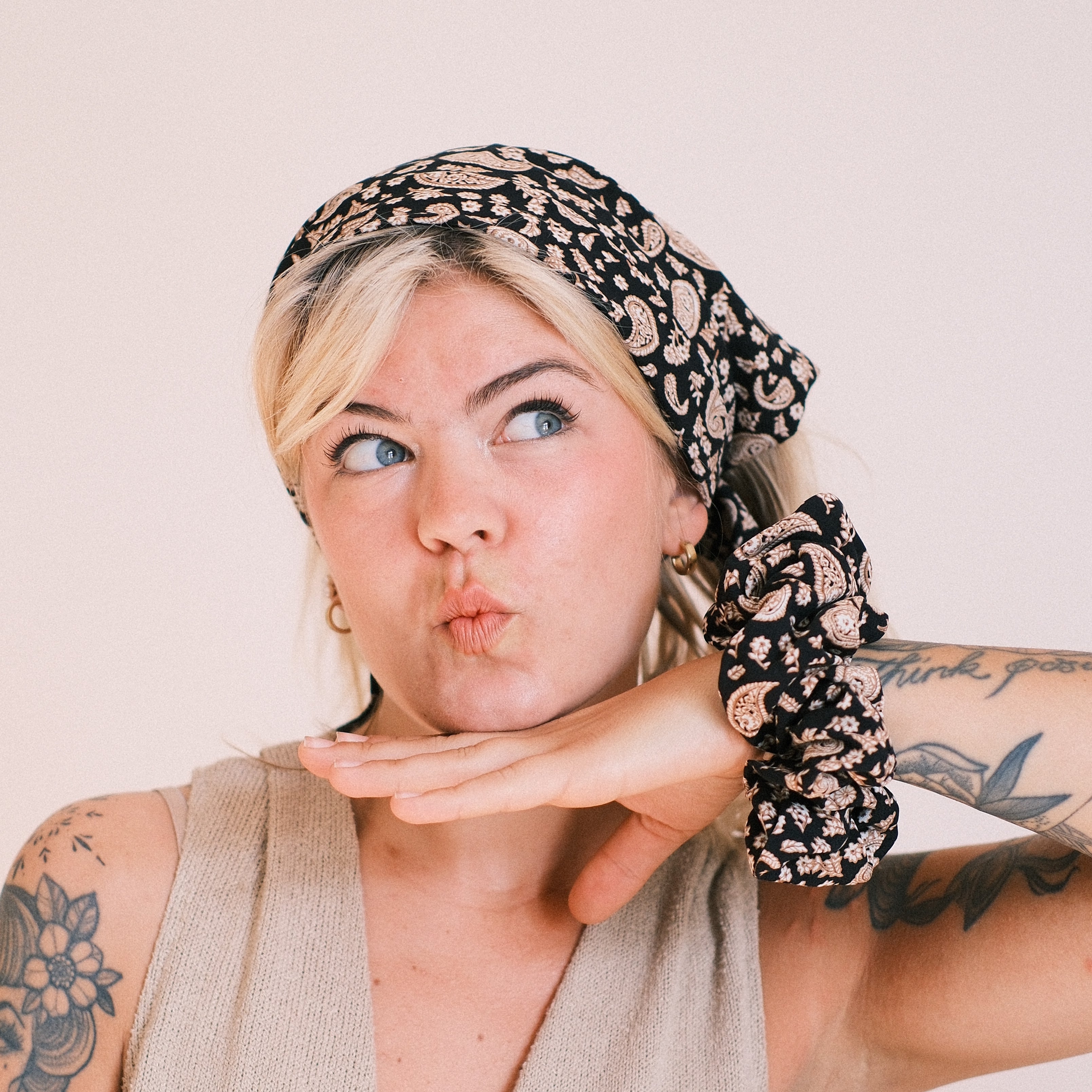 Bandana - Vintage Paisley Schwarz