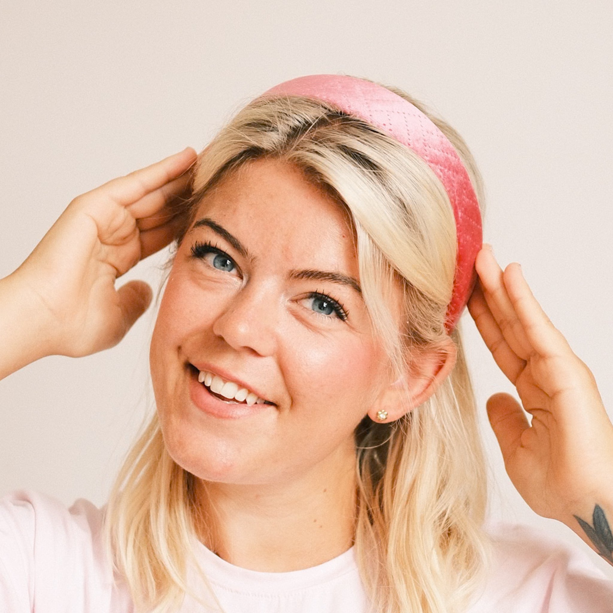 Anne - Samt Struktur Pink