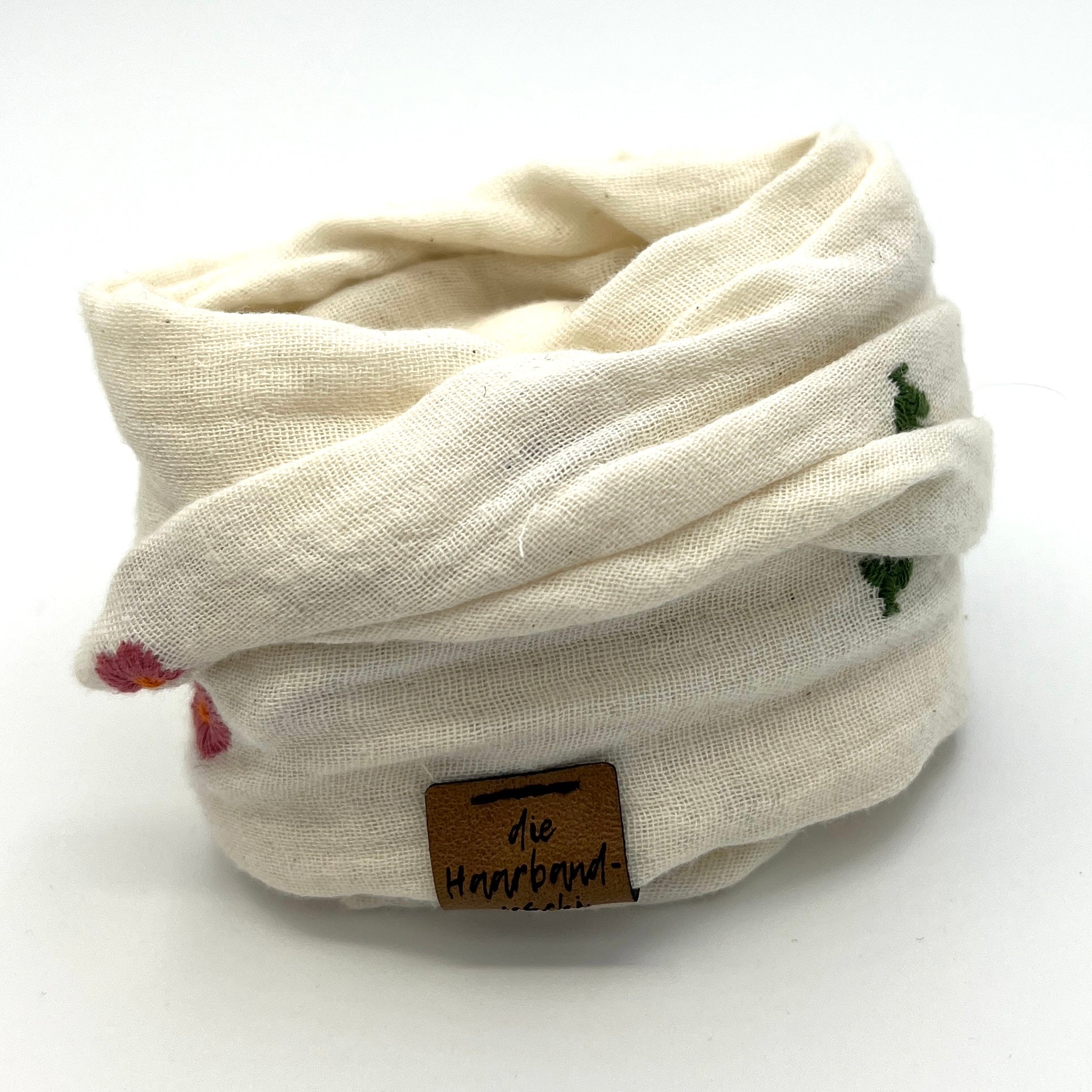 Drahthaarband Blümchen Creme