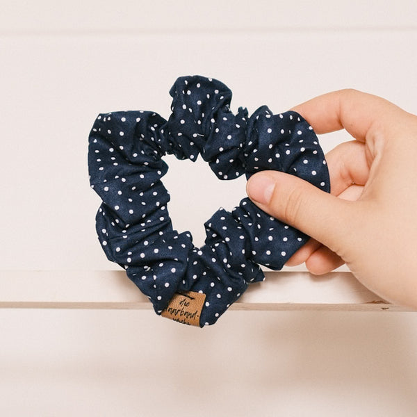 Scrunchie - Polka Dots Mini Blau