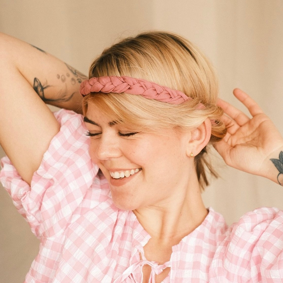 Haarband geflochten rosé