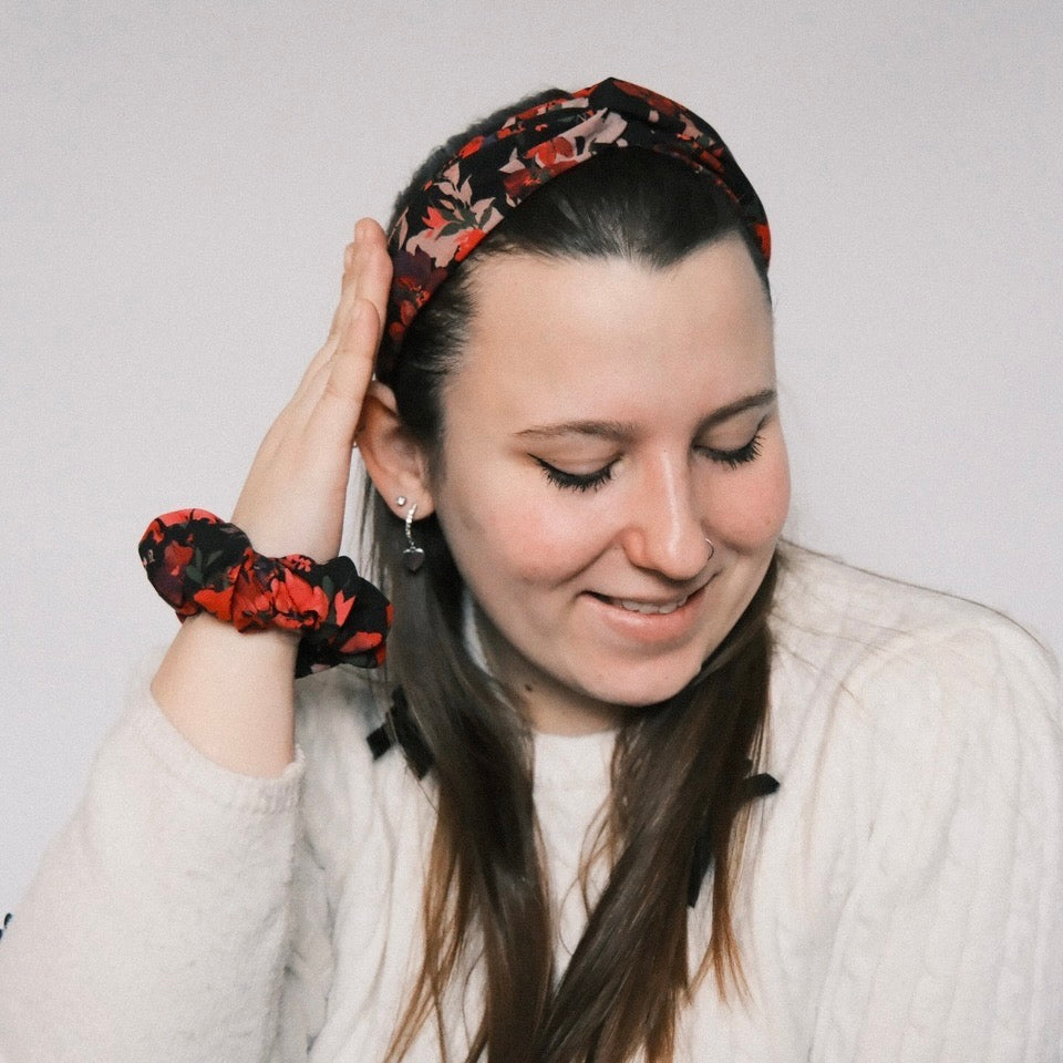 Scrunchie - Botanic Love dunkel