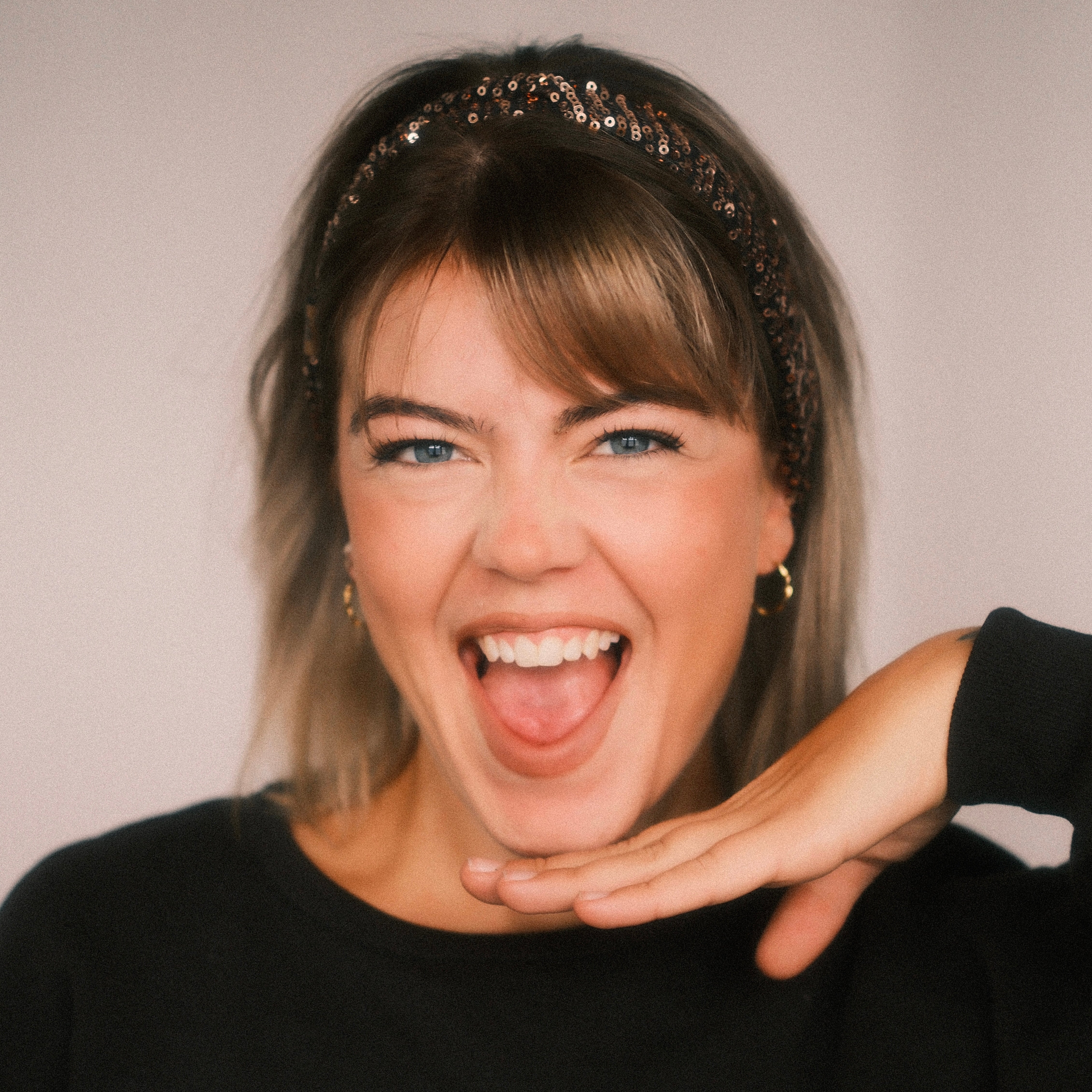 Basic Haarband - Pailletten Rosé