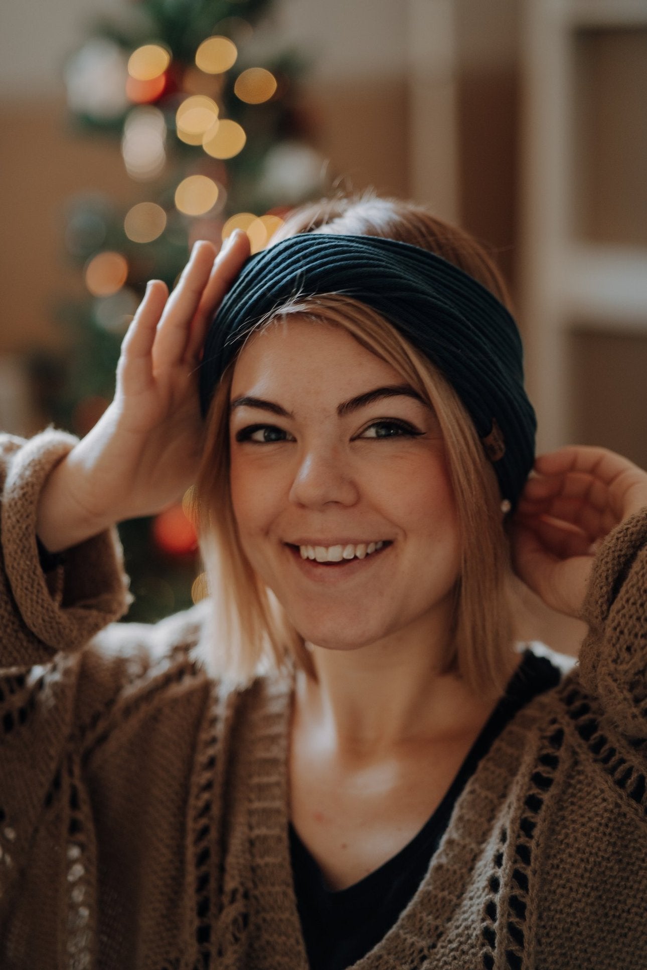 Stirnband gedreht Petrol