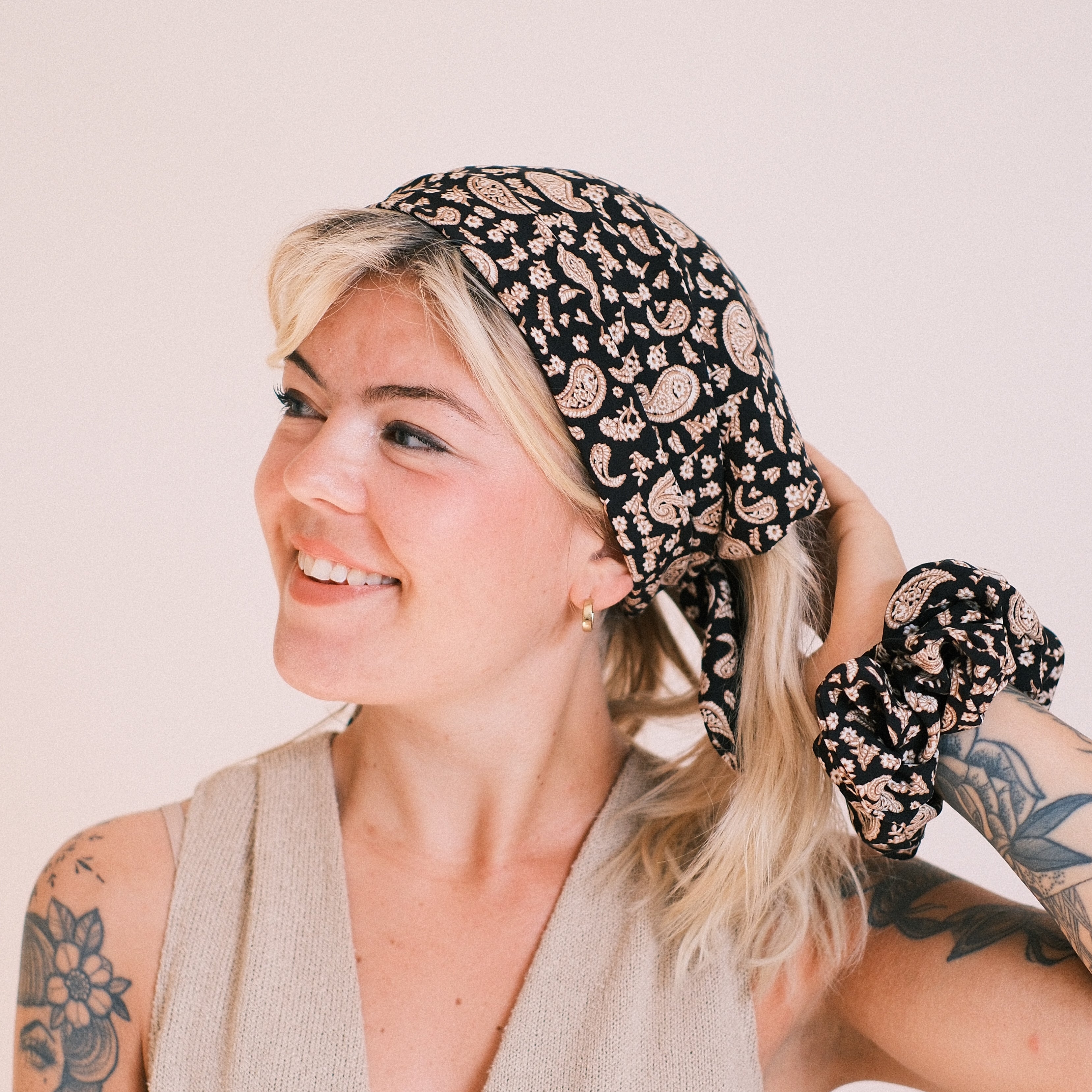 Bandana - Vintage Paisley Schwarz