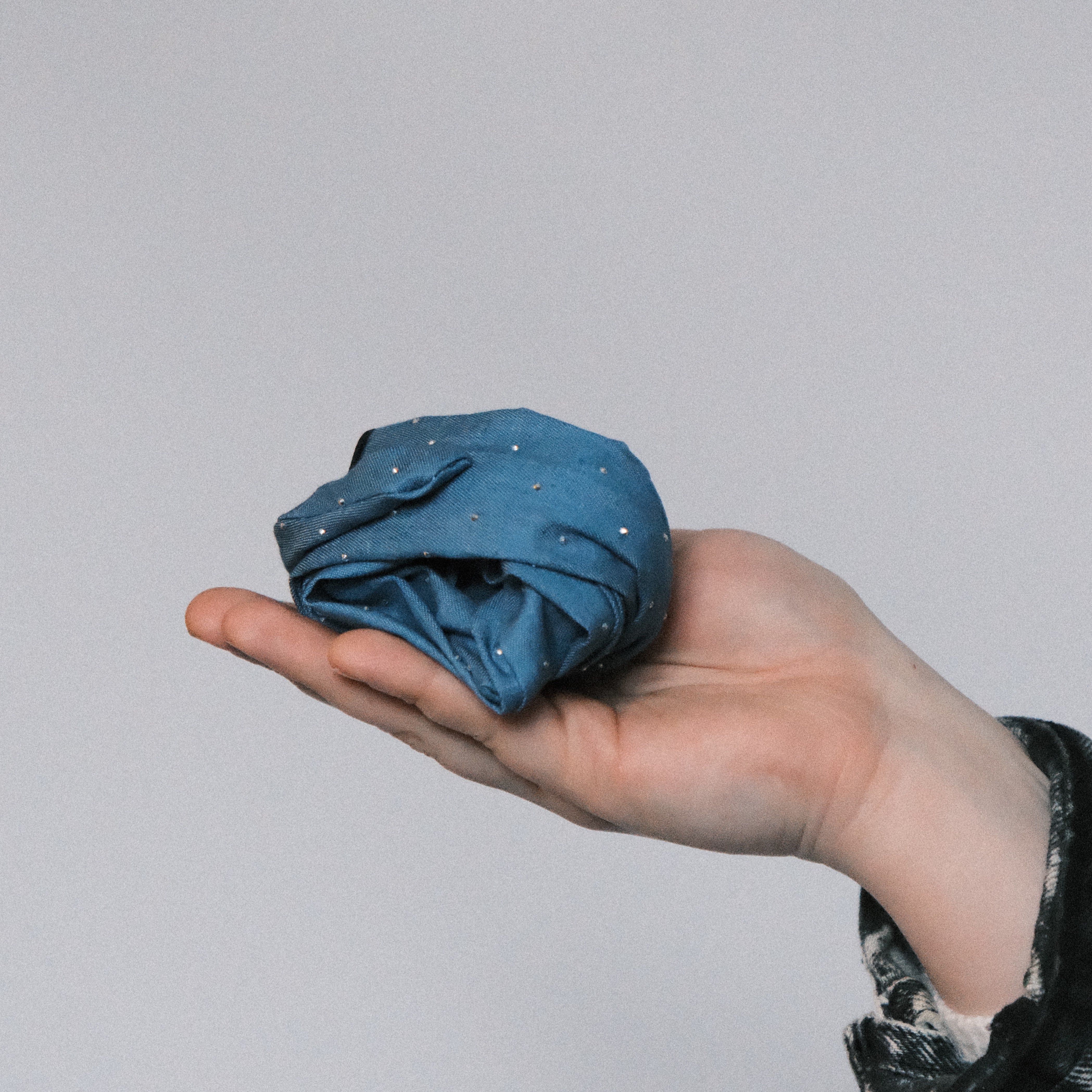 Drahthaarband schmal - Jeans Glitzer Dunkel