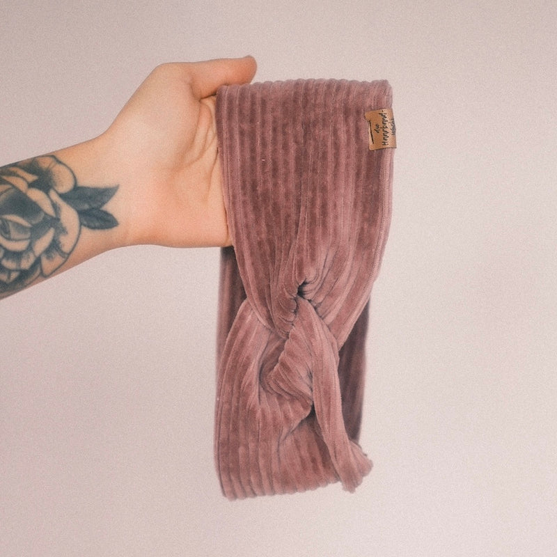Basic Haarband - Cord Pastell Lila