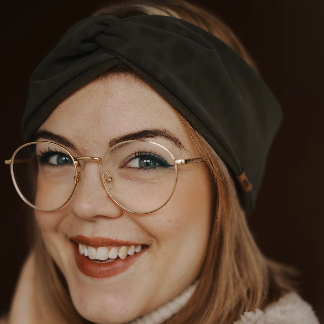 Stirnband Basic gefüttert Leo Khaki