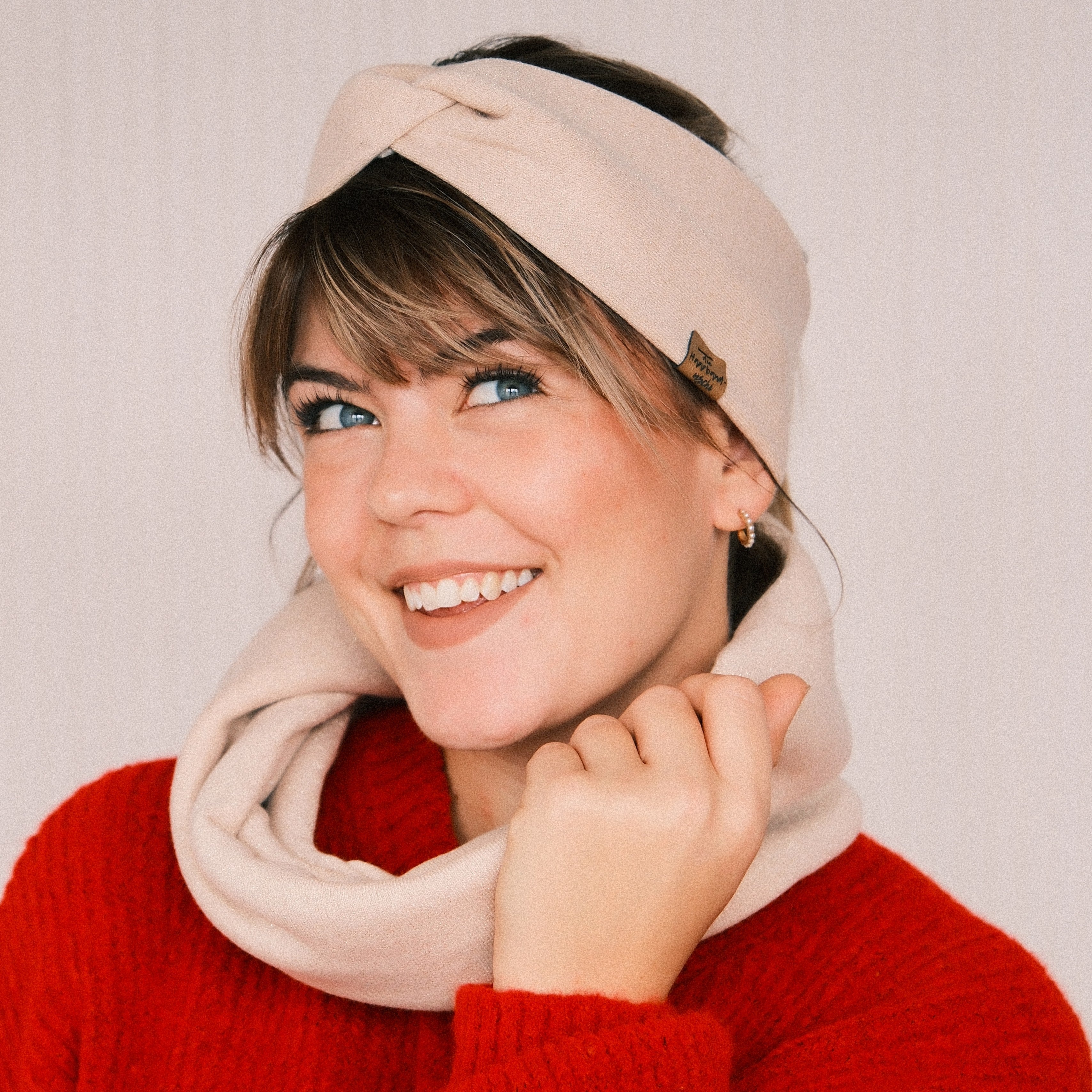 Basic Haarband - Glitzer Beige