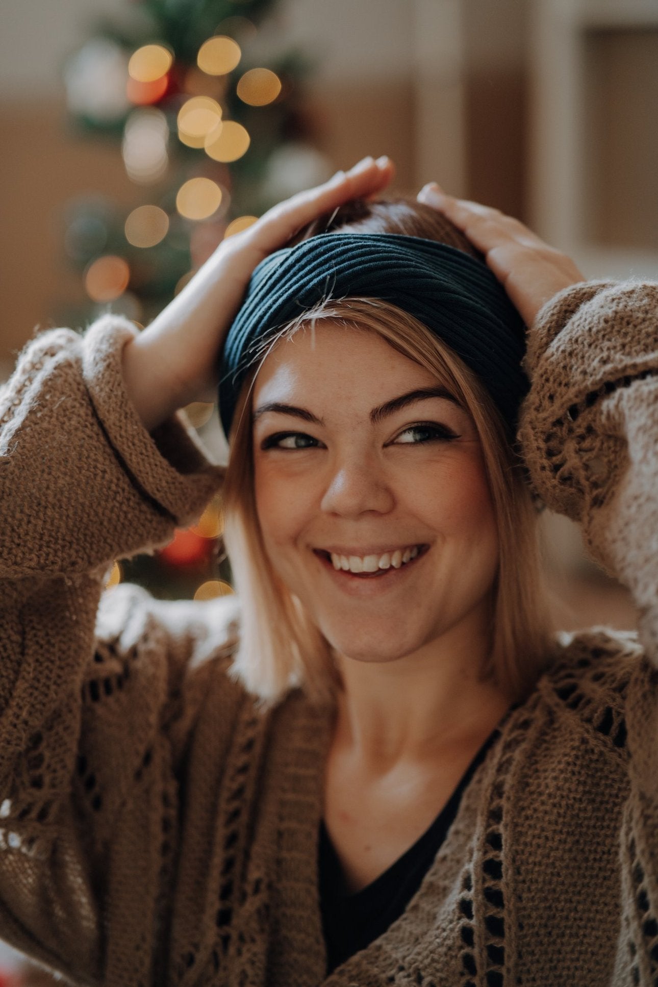 Stirnband gedreht Petrol