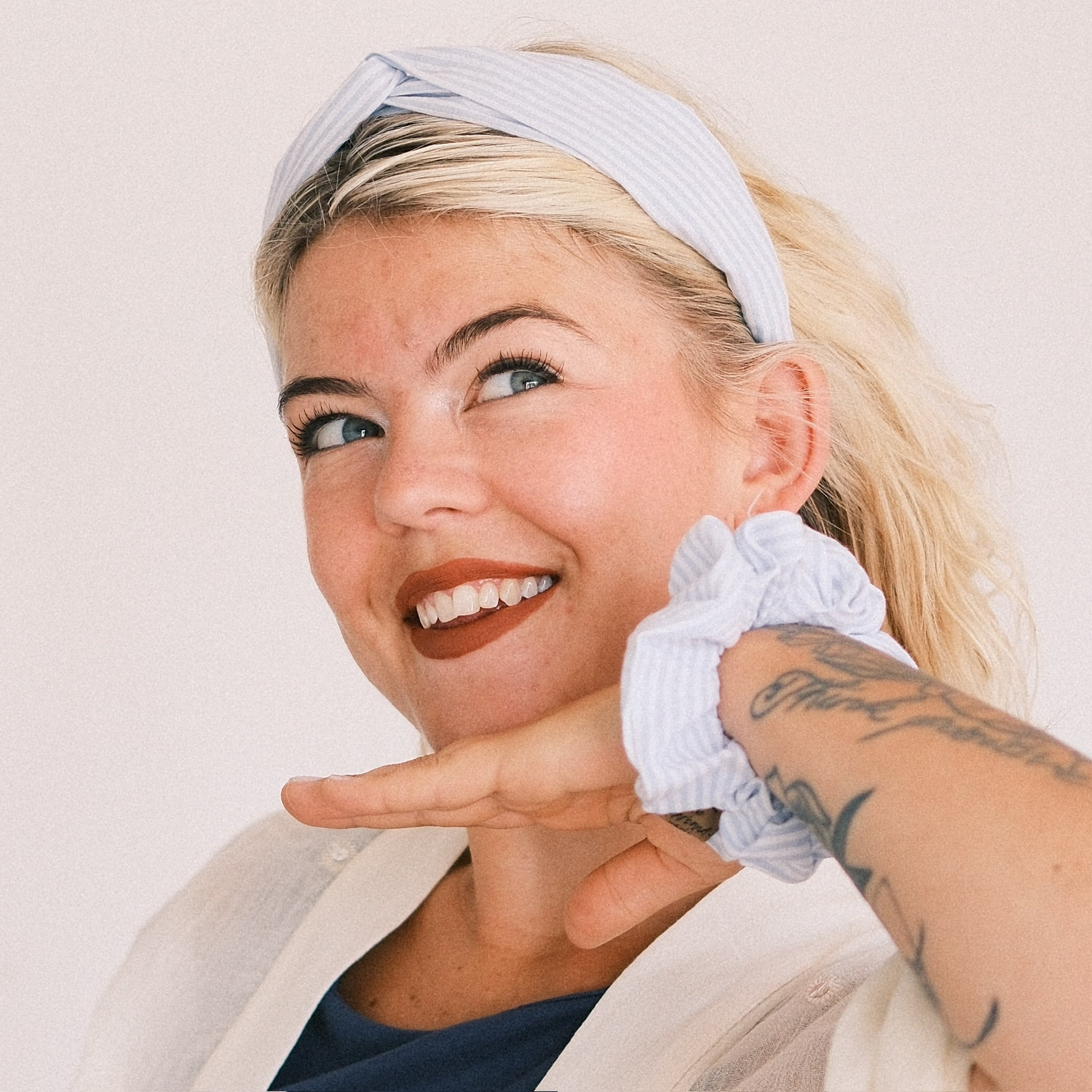 Scrunchie - gestreift blau
