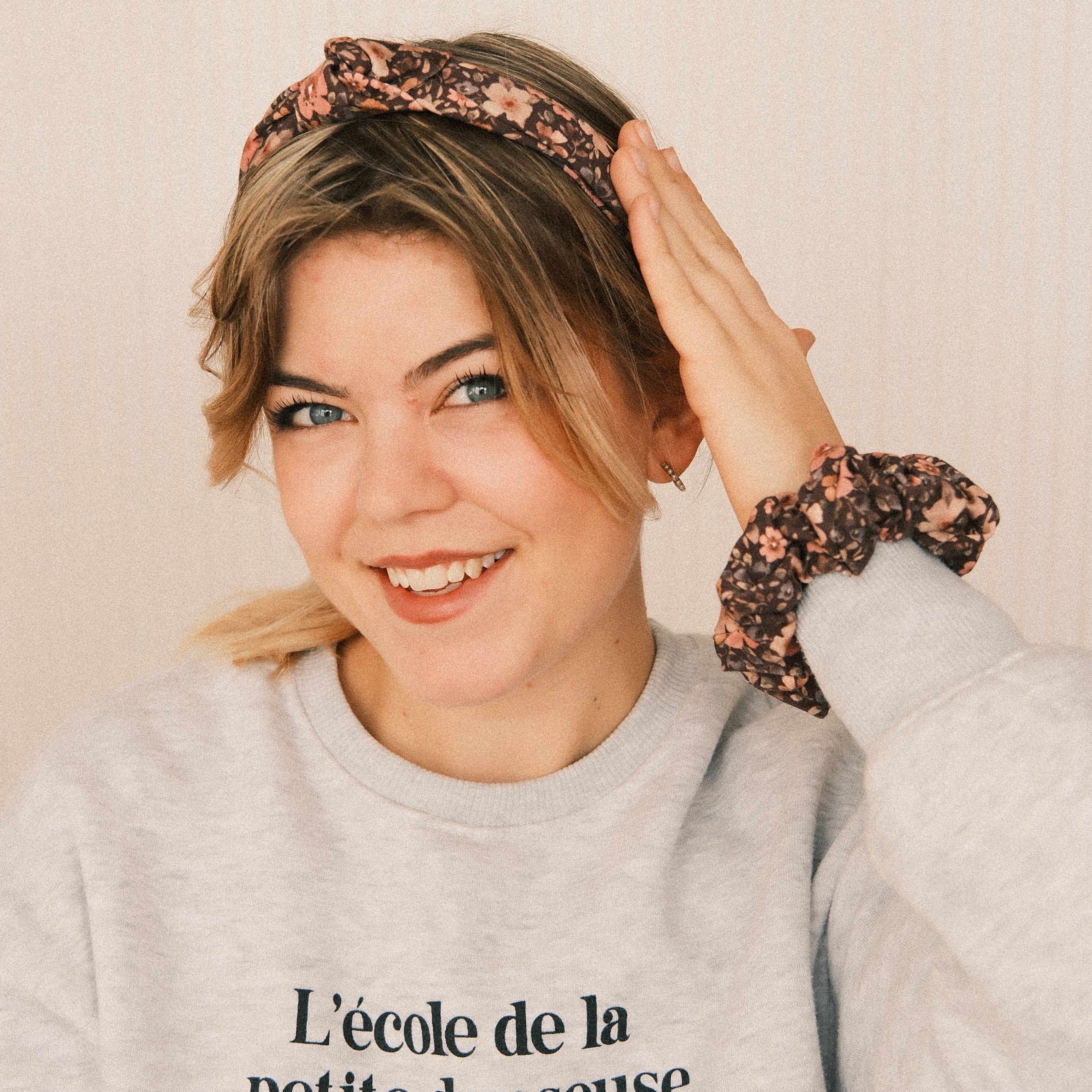 Scrunchie - Cottage Garden Mokka