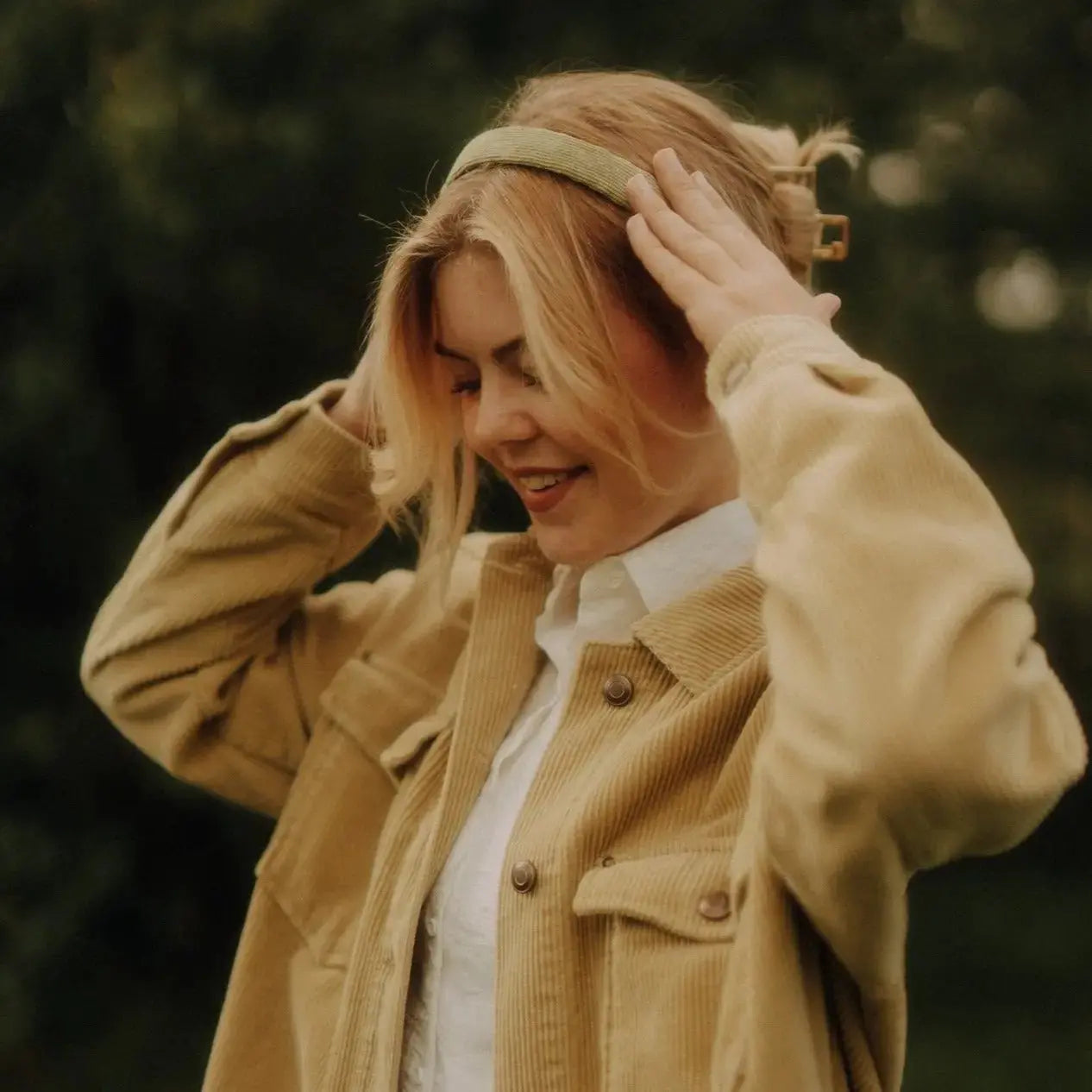 Anna grün Cord Haarreif