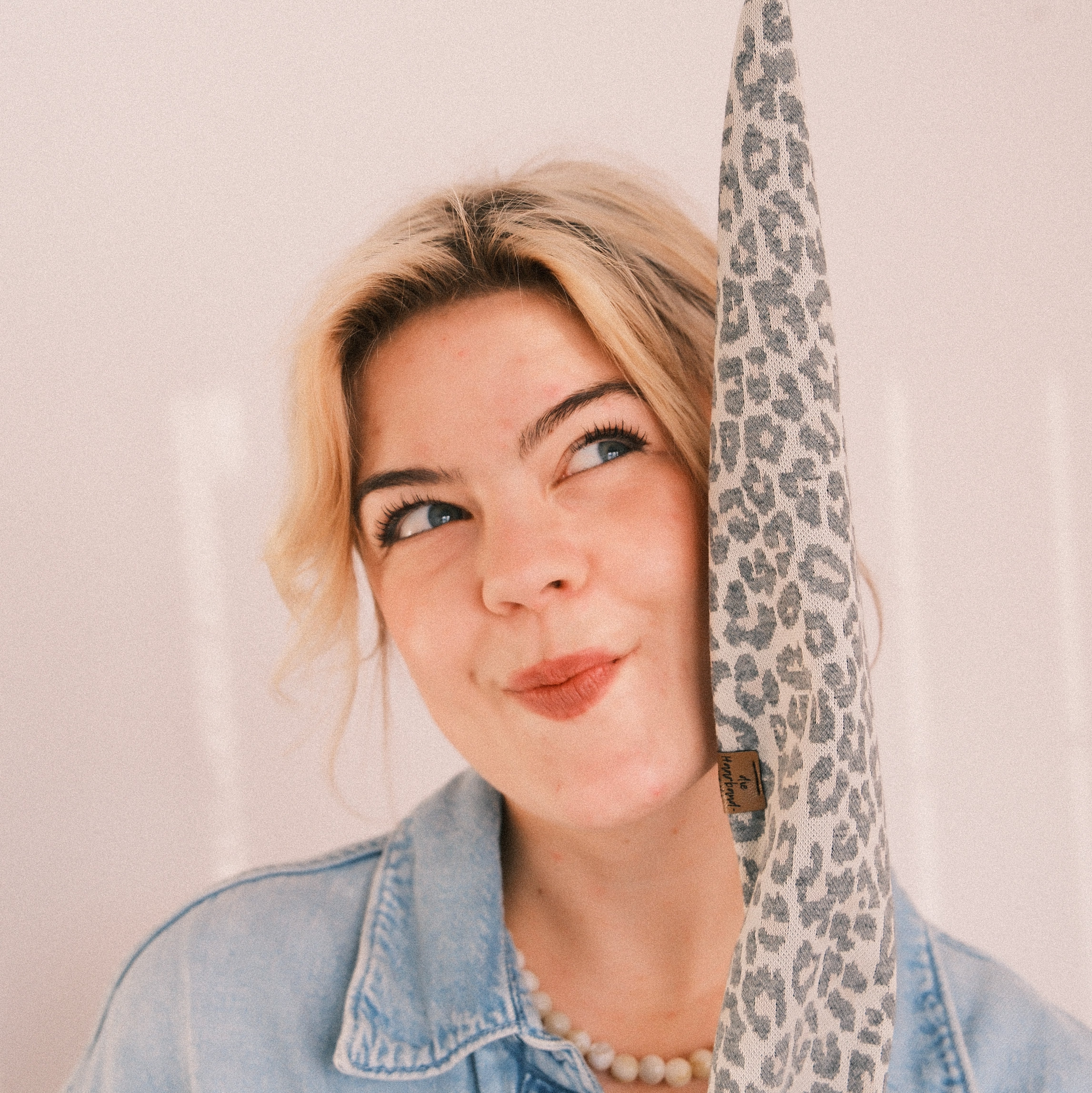 Drahthaarband schmal - Strick Leo Grau