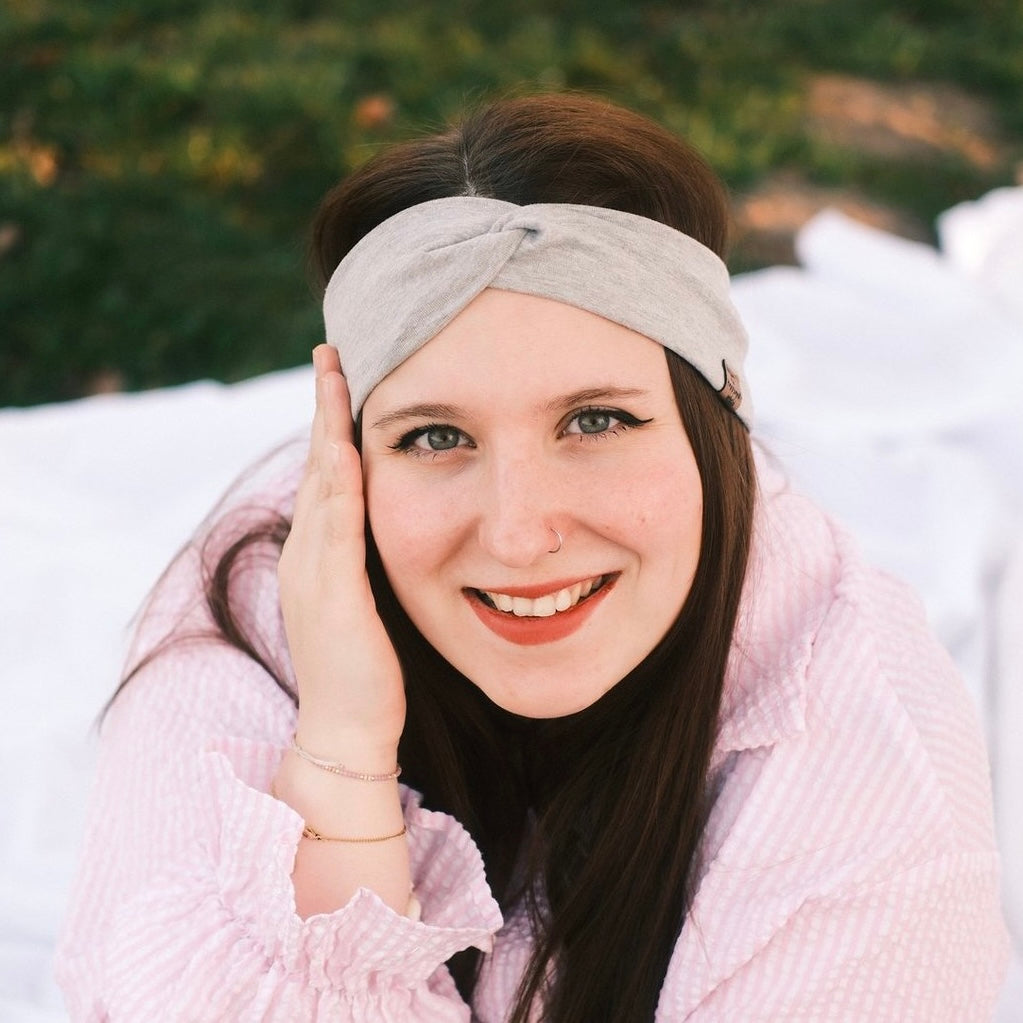 Basic Haarband - hellgrau schmal