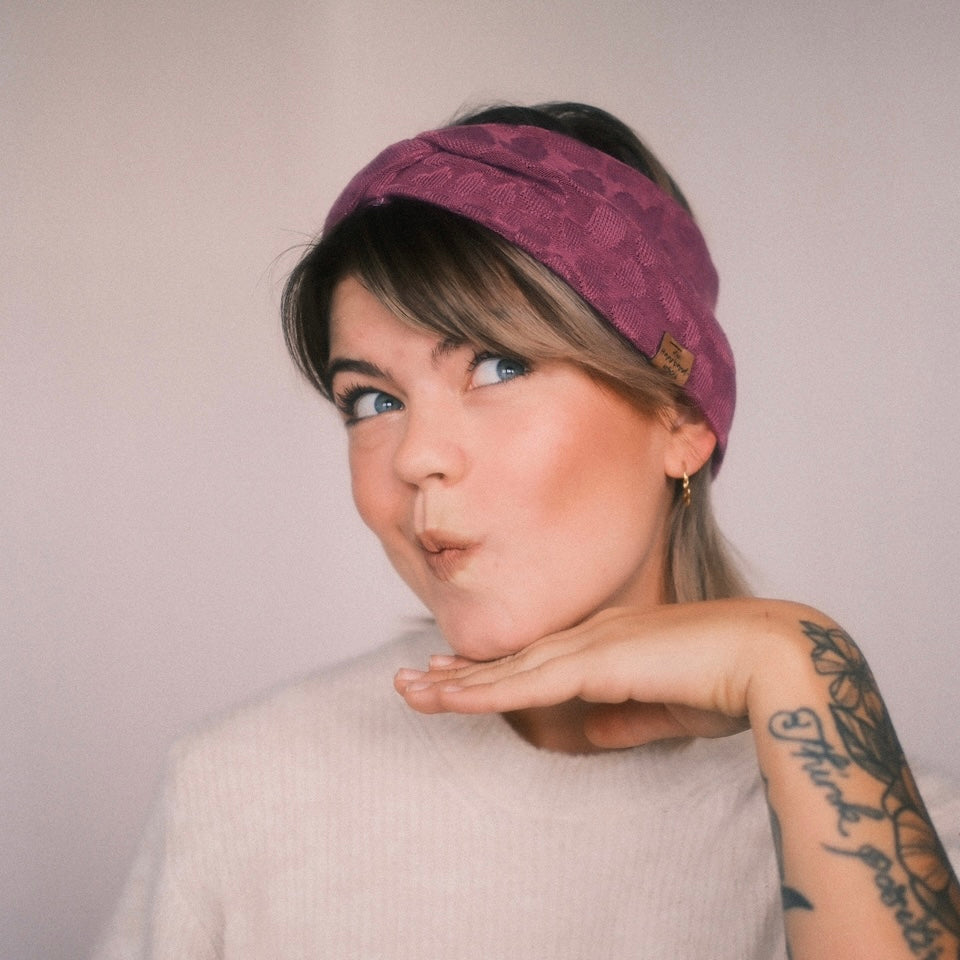 Basic Strick Haarband - Leo Pink/Lila