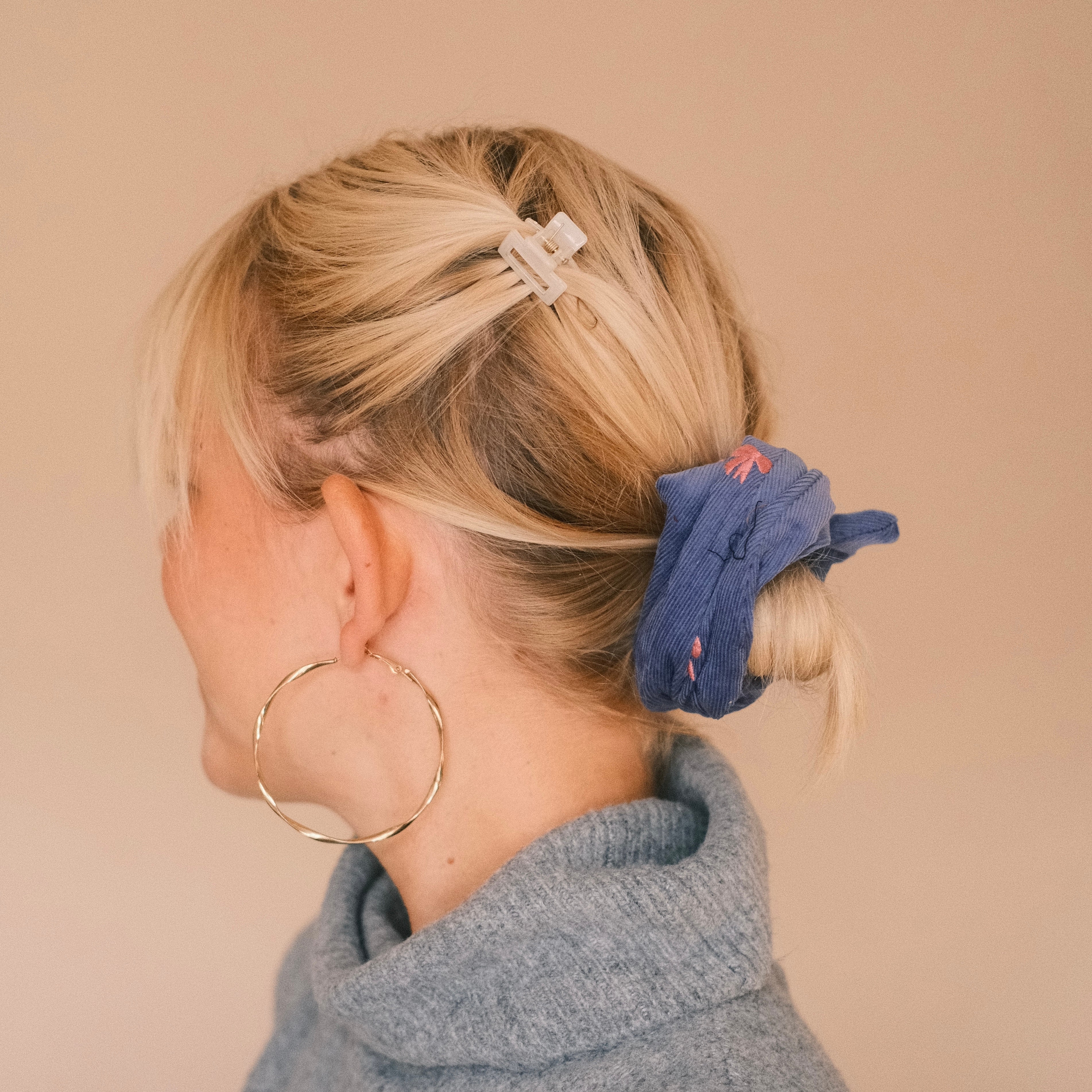 Dutti -Feincord Schleife Blau