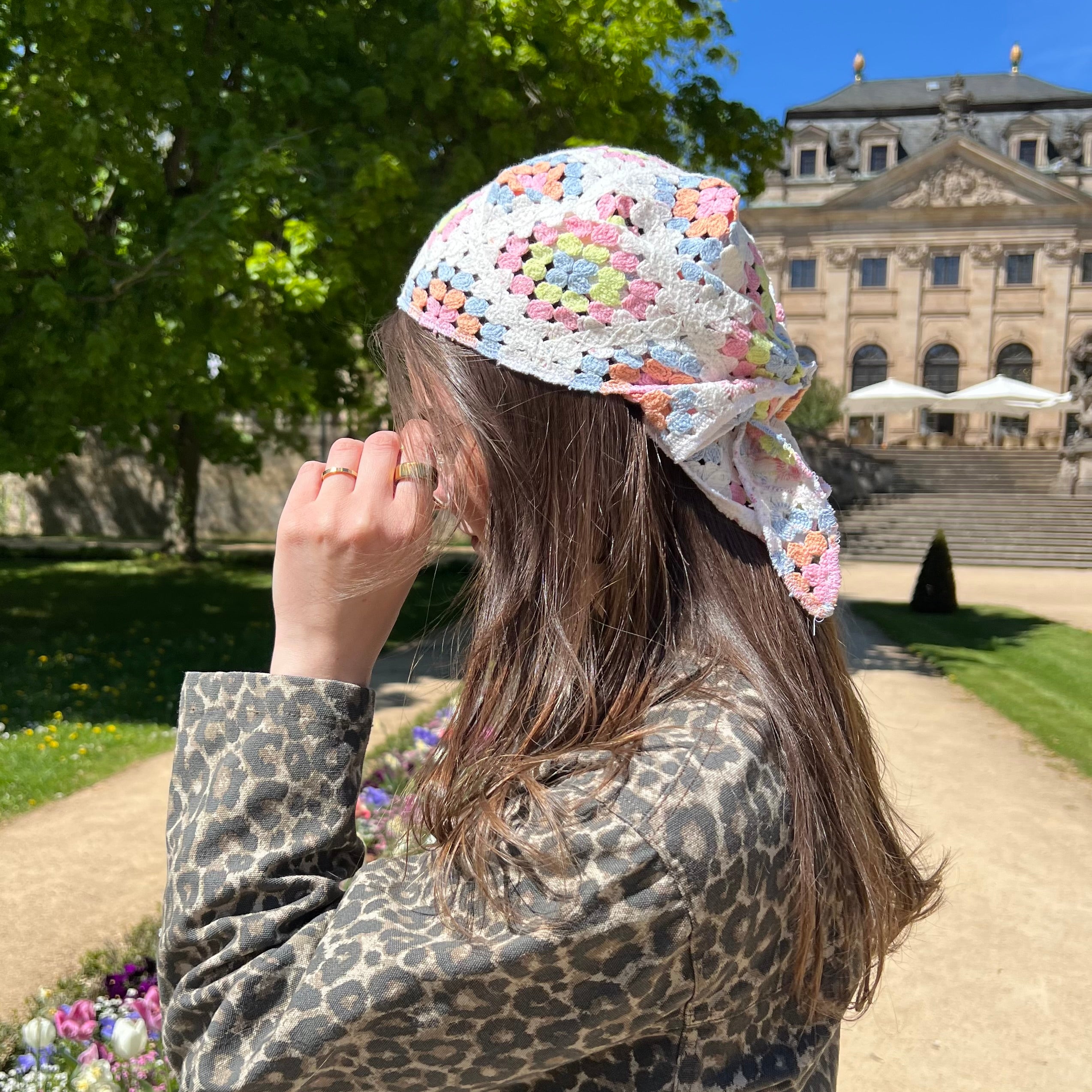 Bandana - Blumen Stick