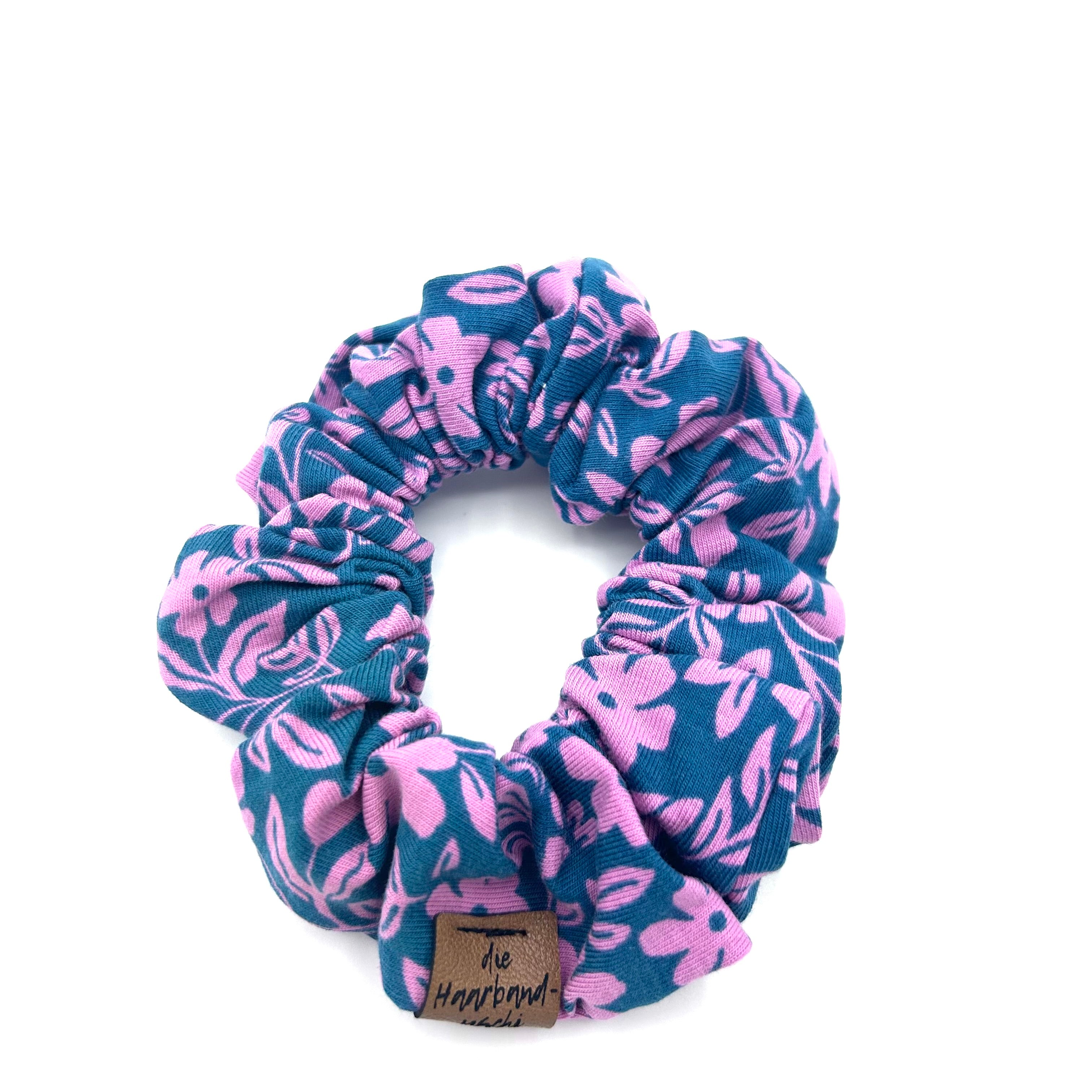 Scrunchie - Blumenkranz Türkis