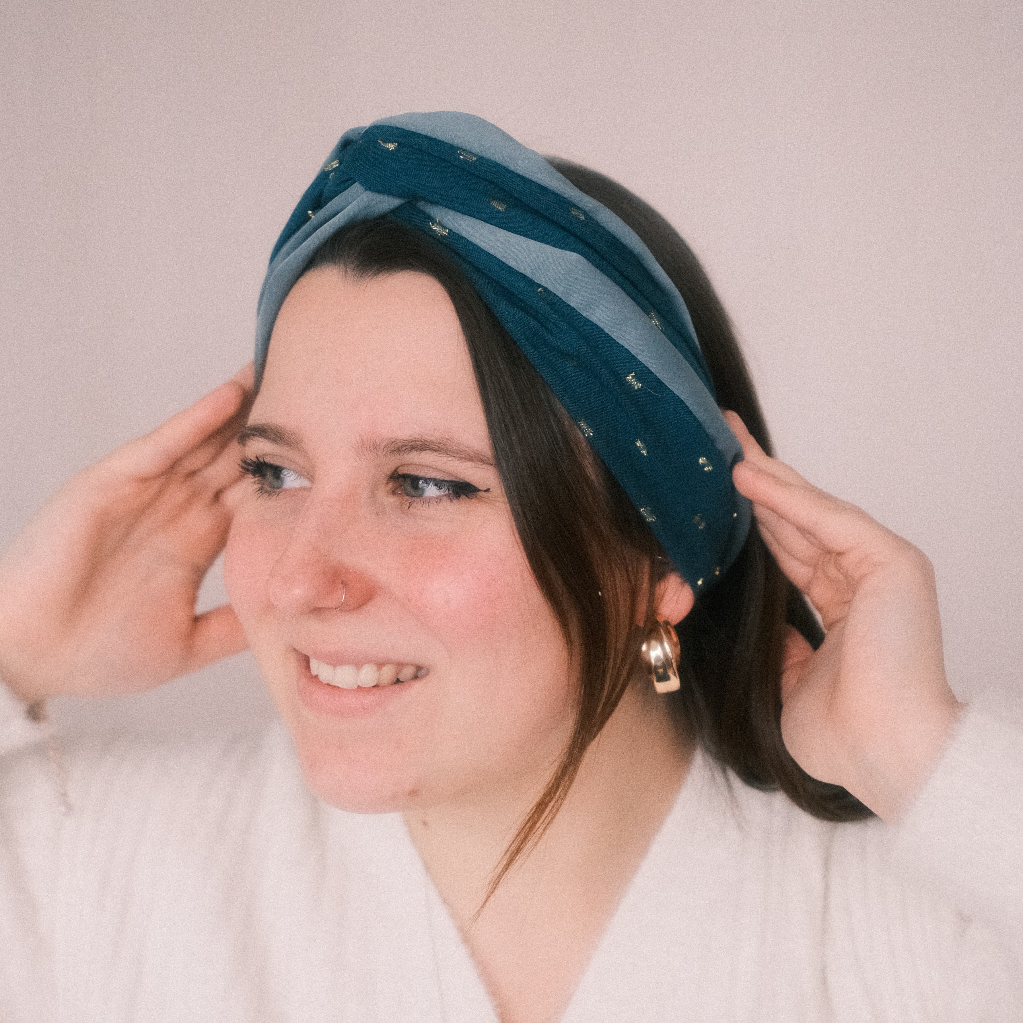 Drahthaarband 2 Seiten - Sparkle Petrol