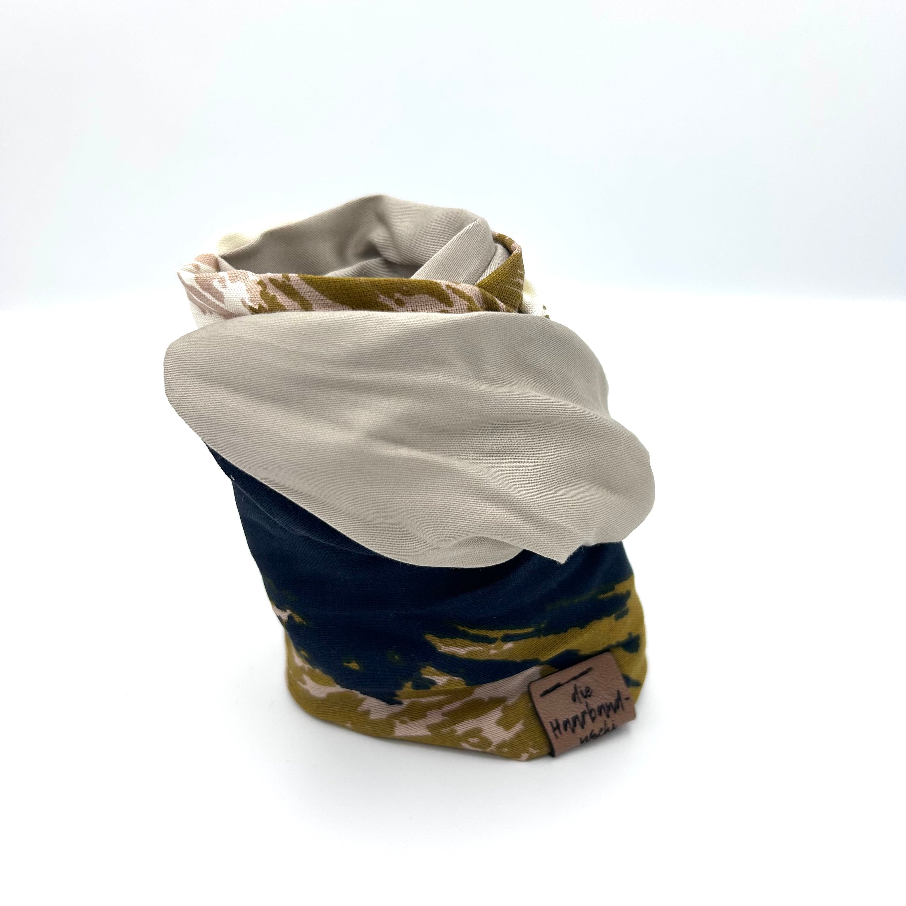 Drahthaarband 2 Seiten - Camouflage Grün/Beige