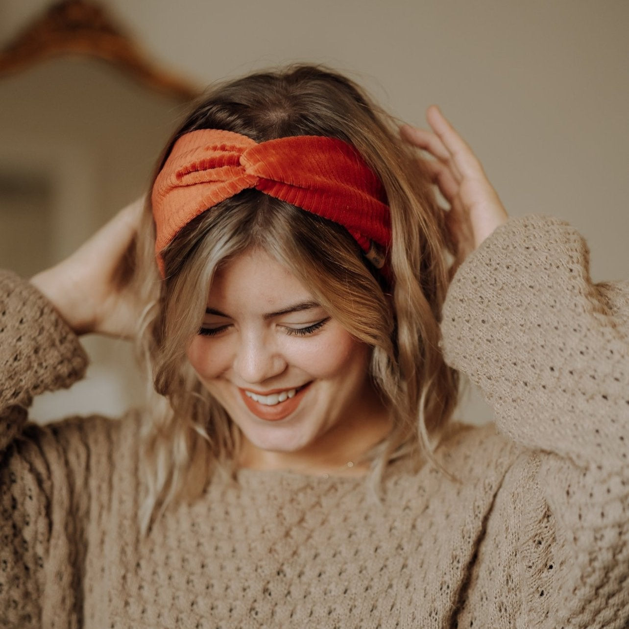 Haarband Basic Cord orange