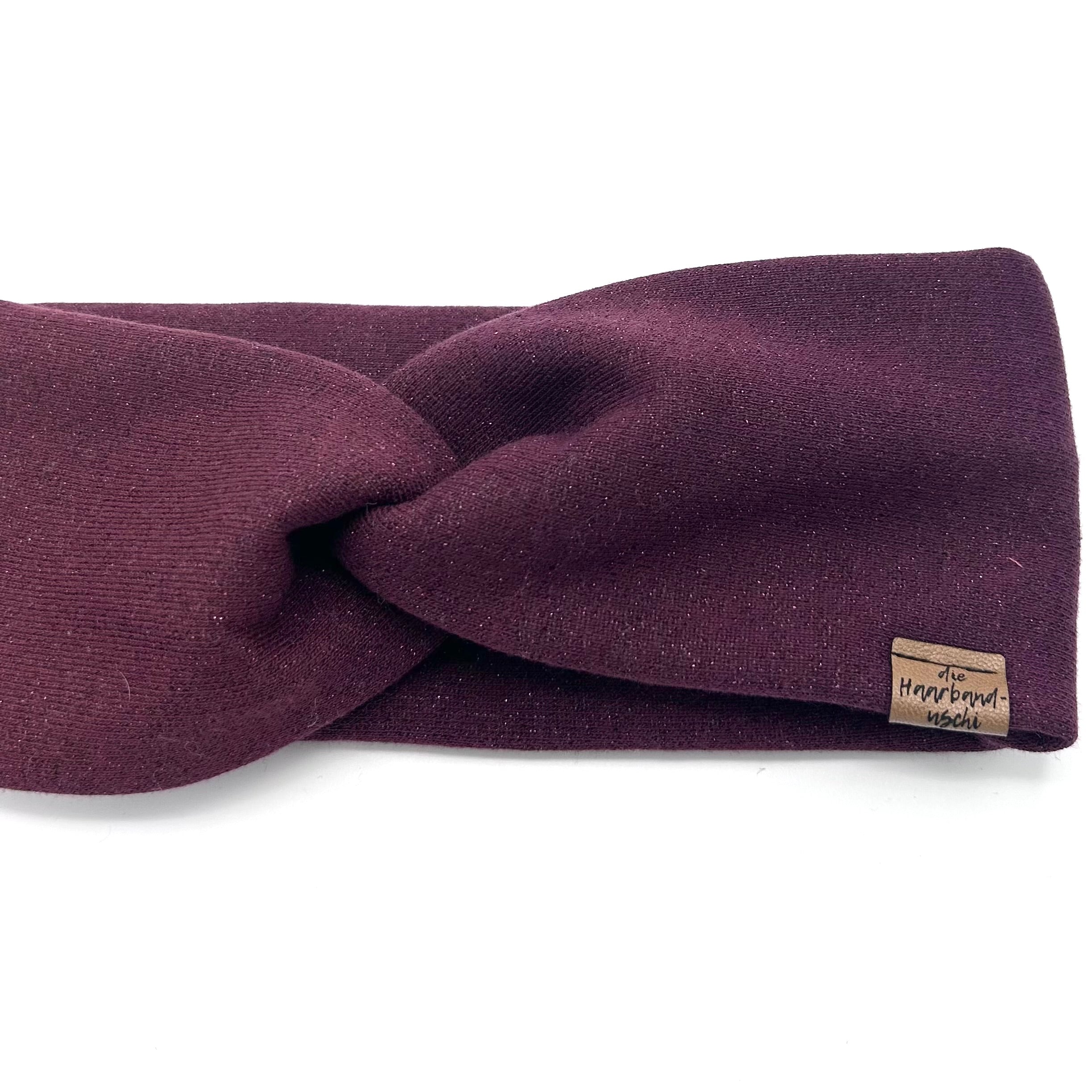 Basic Haarband - Glitzer Bordeaux