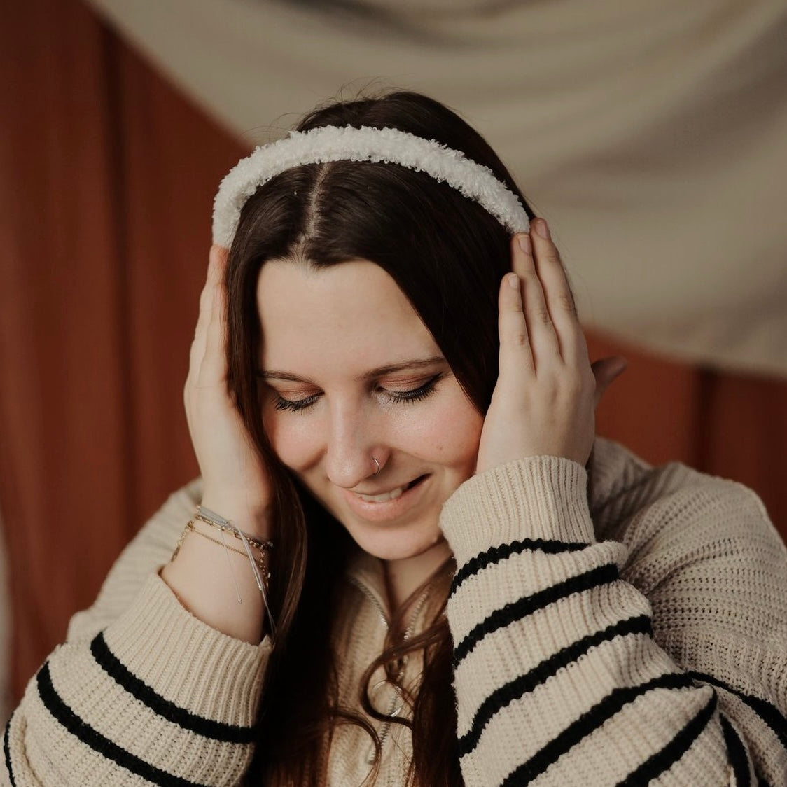 Lina Teddy Weiß Haarreif