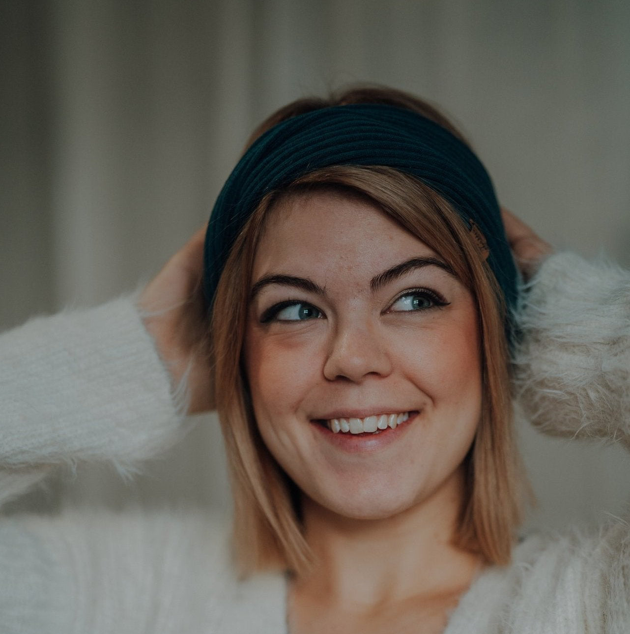 Stirnband gedreht Petrol