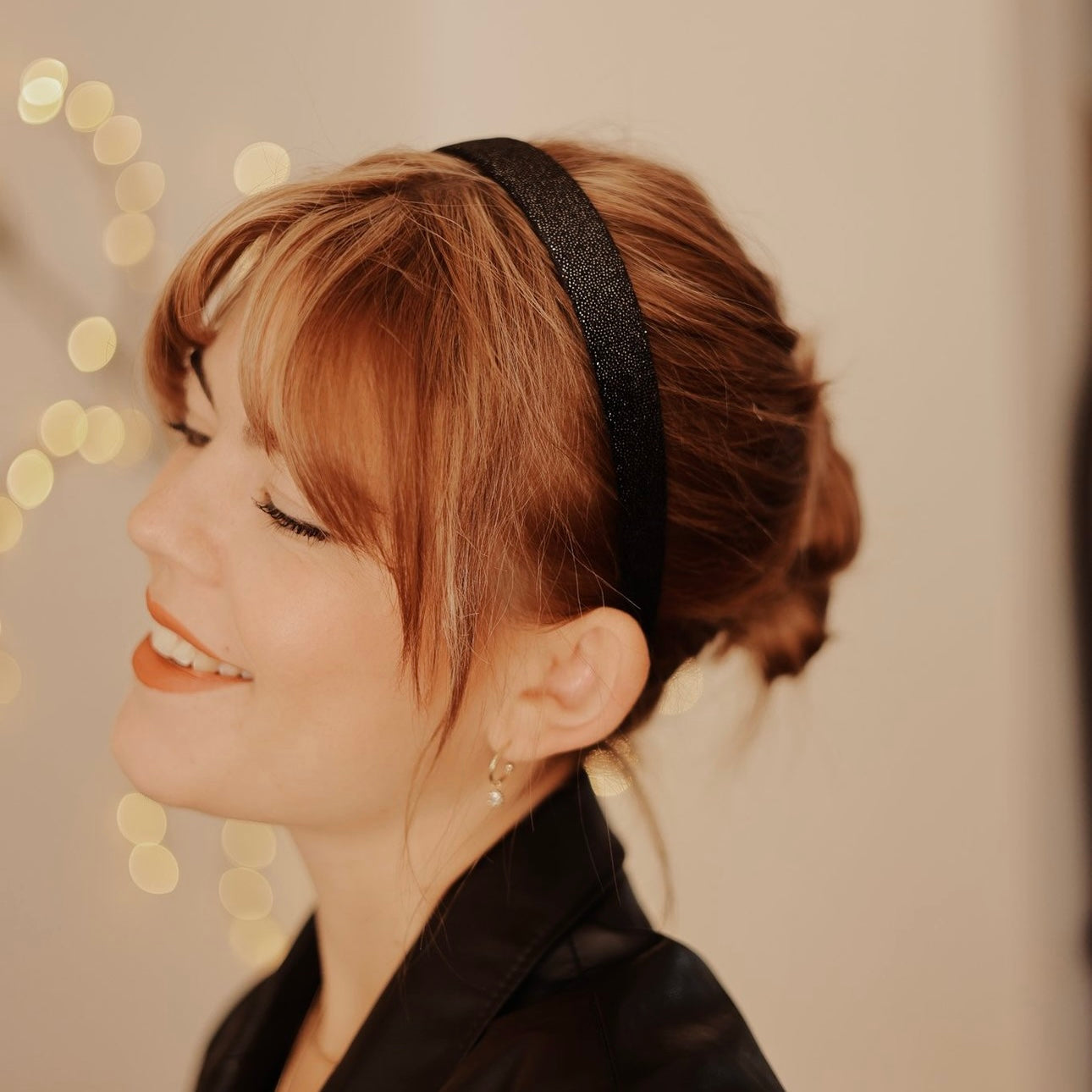 Anna - Glitzer Schwarz Haarreif