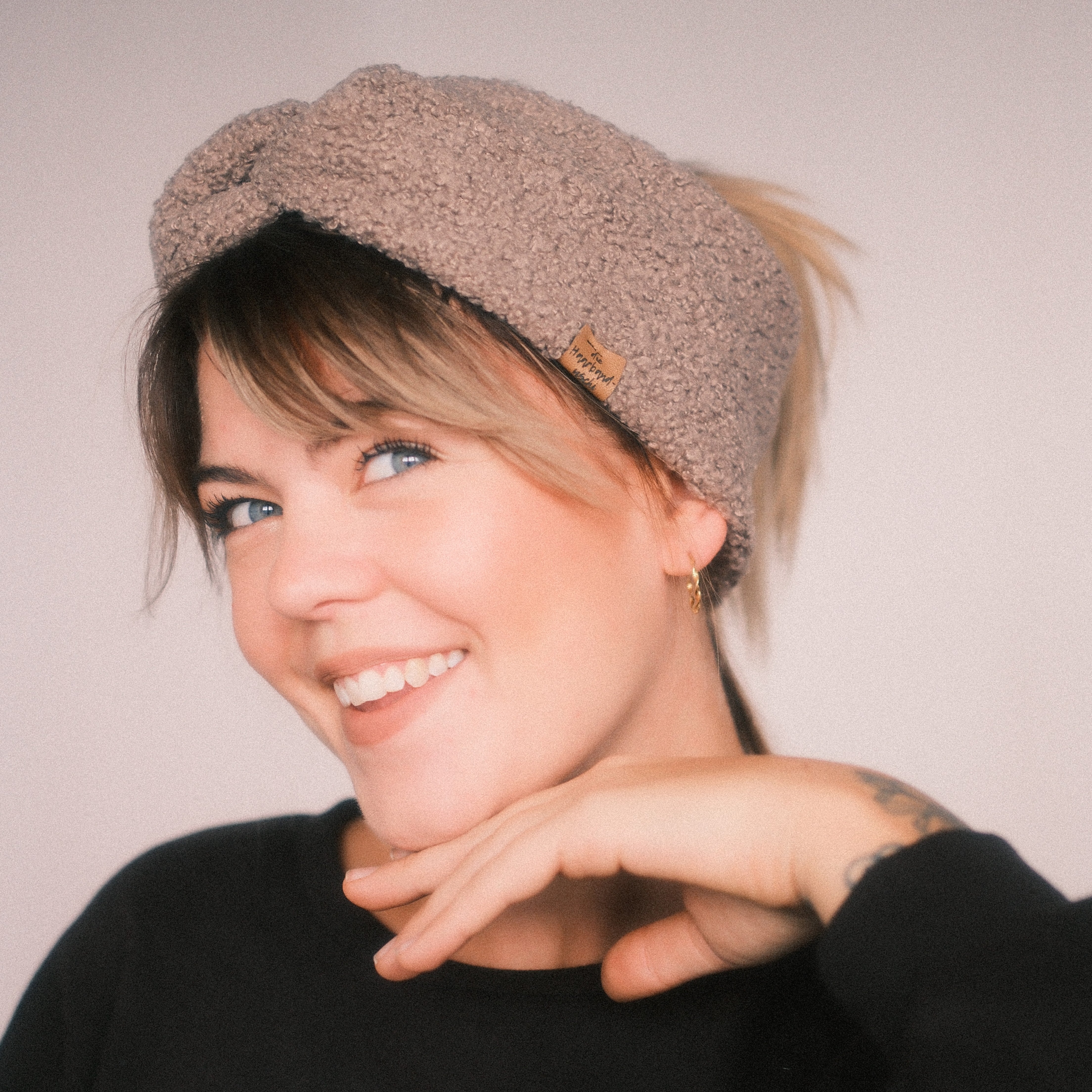 Basic Haarband - Teddy Frozen Taupe