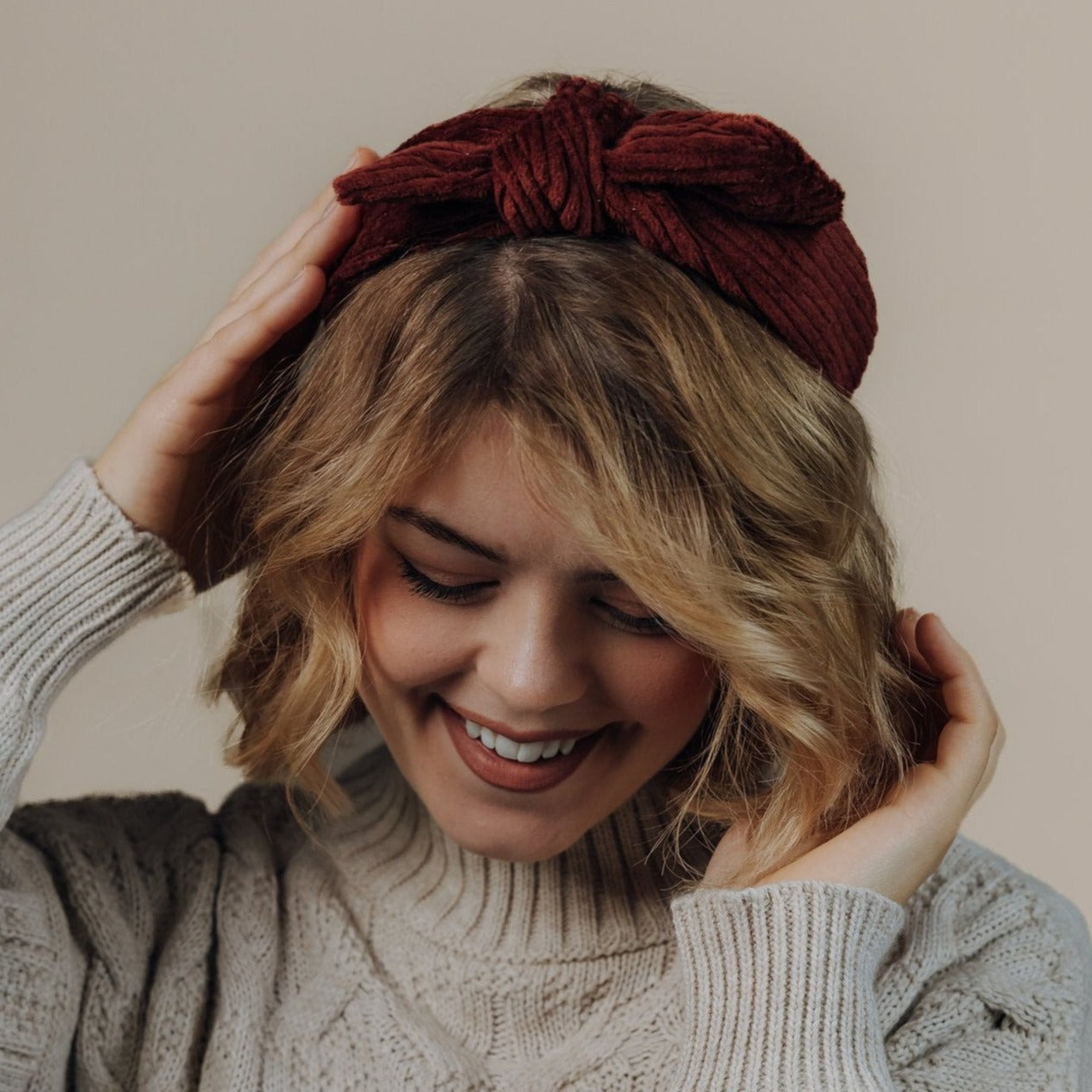 Heidi 4 in 1 Rostrot Haarreif Schleife