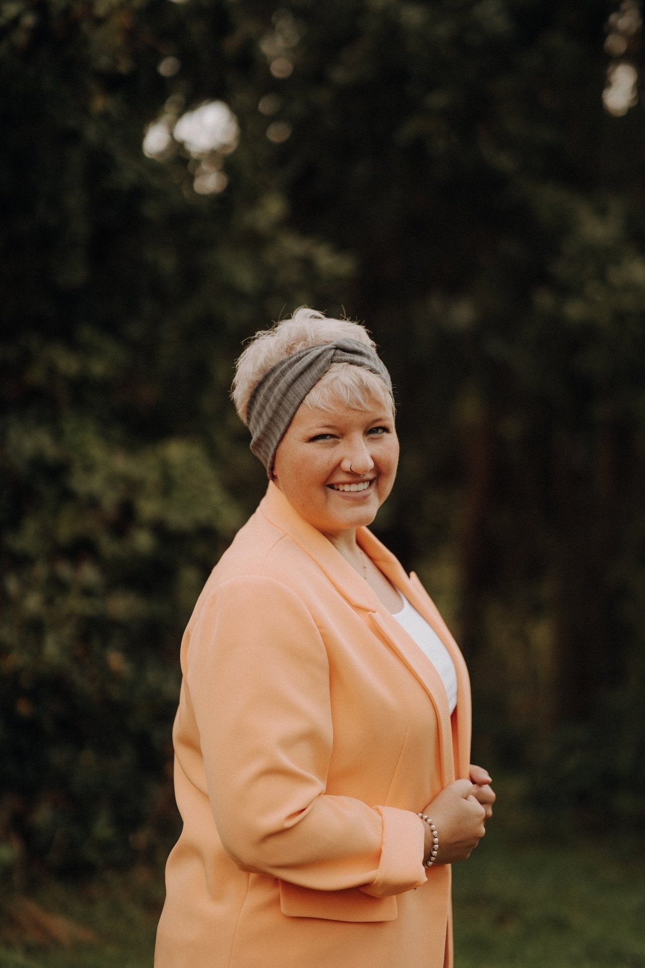 Haarband Basic Strick Grau