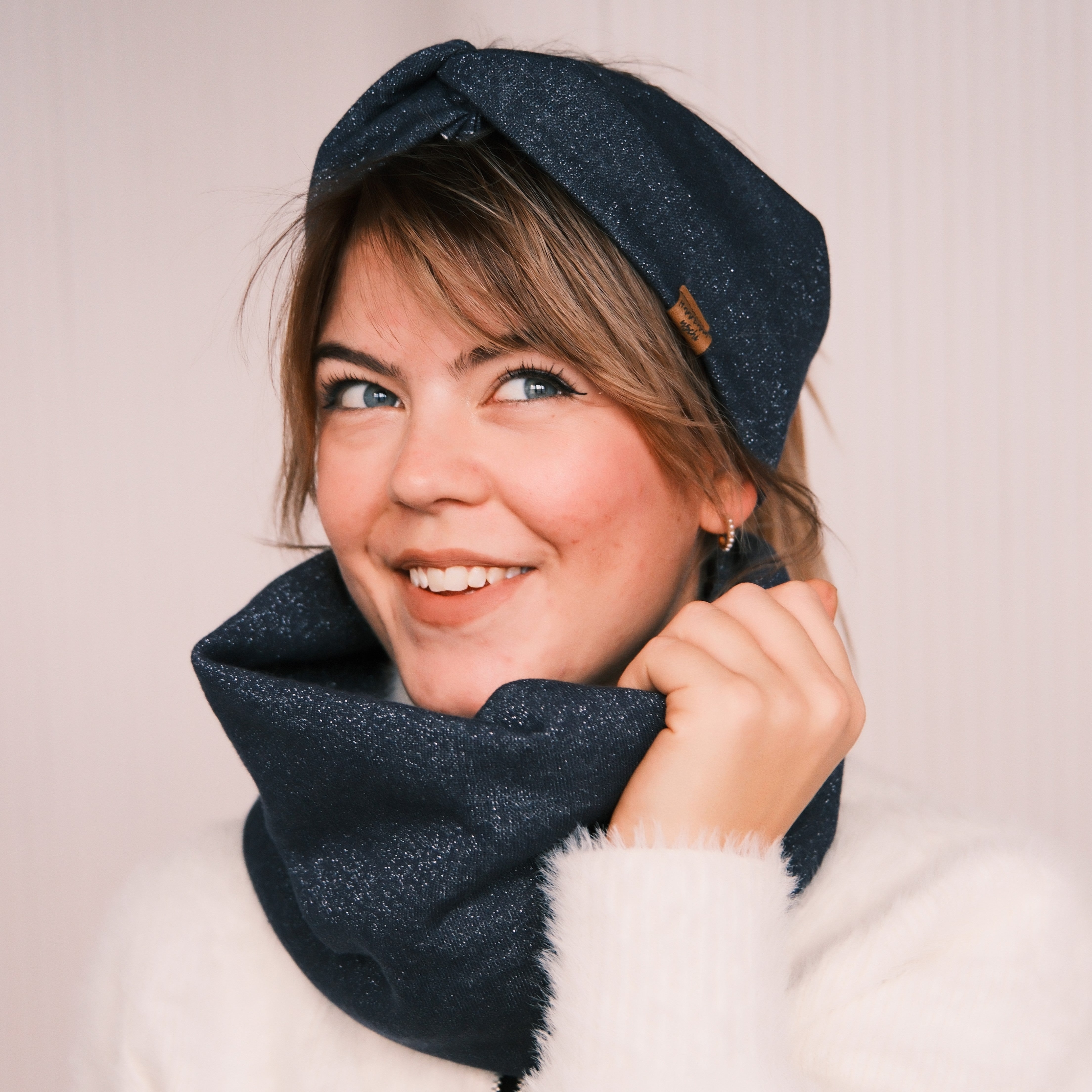 Basic Haarband - Glitzer Dunkelblau