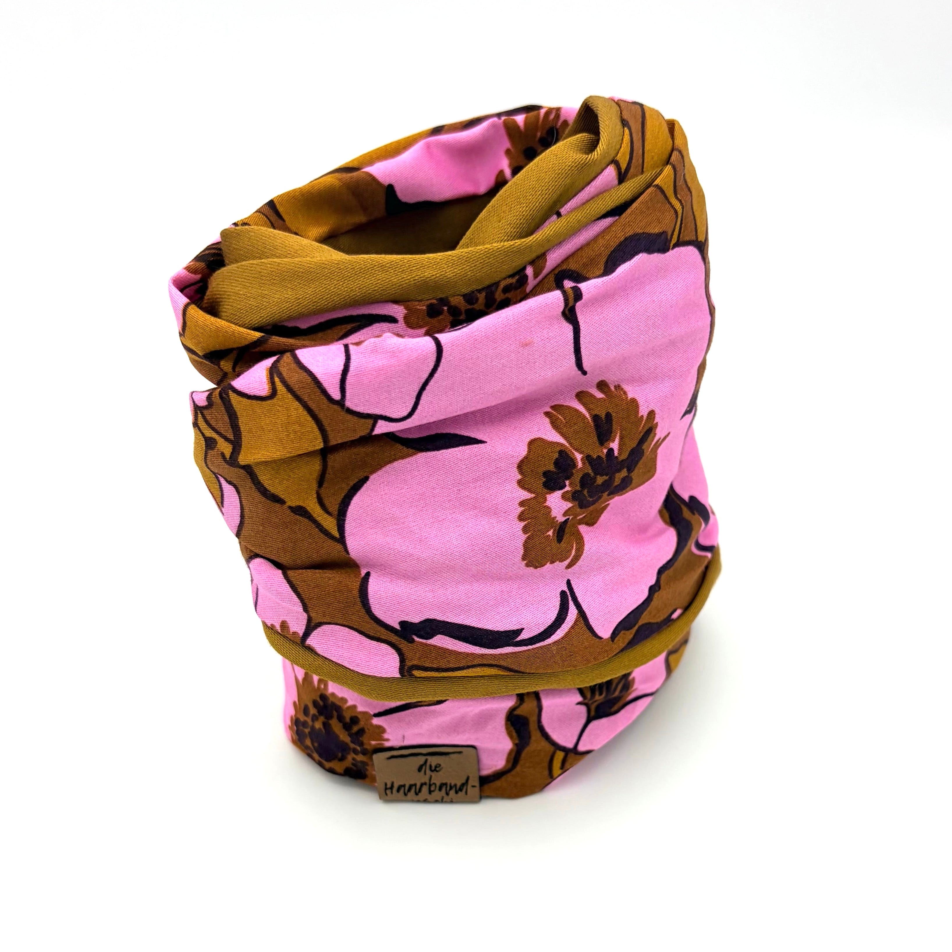 Drahthaarband breit 2 Seiten - Pink Toffee