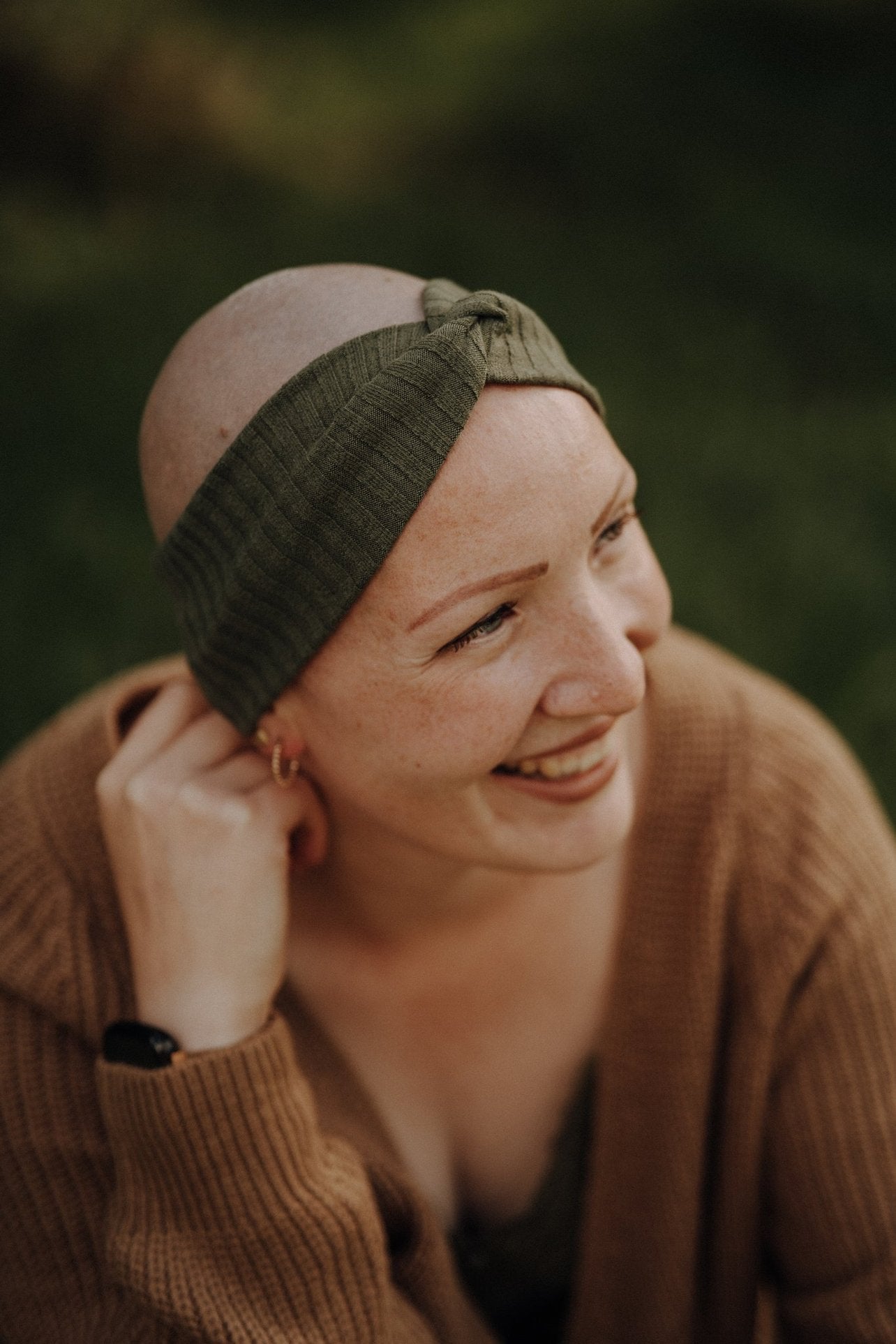 Haarband Basic Strick Khaki