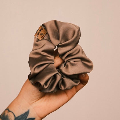 Scrunchie Satin Braun