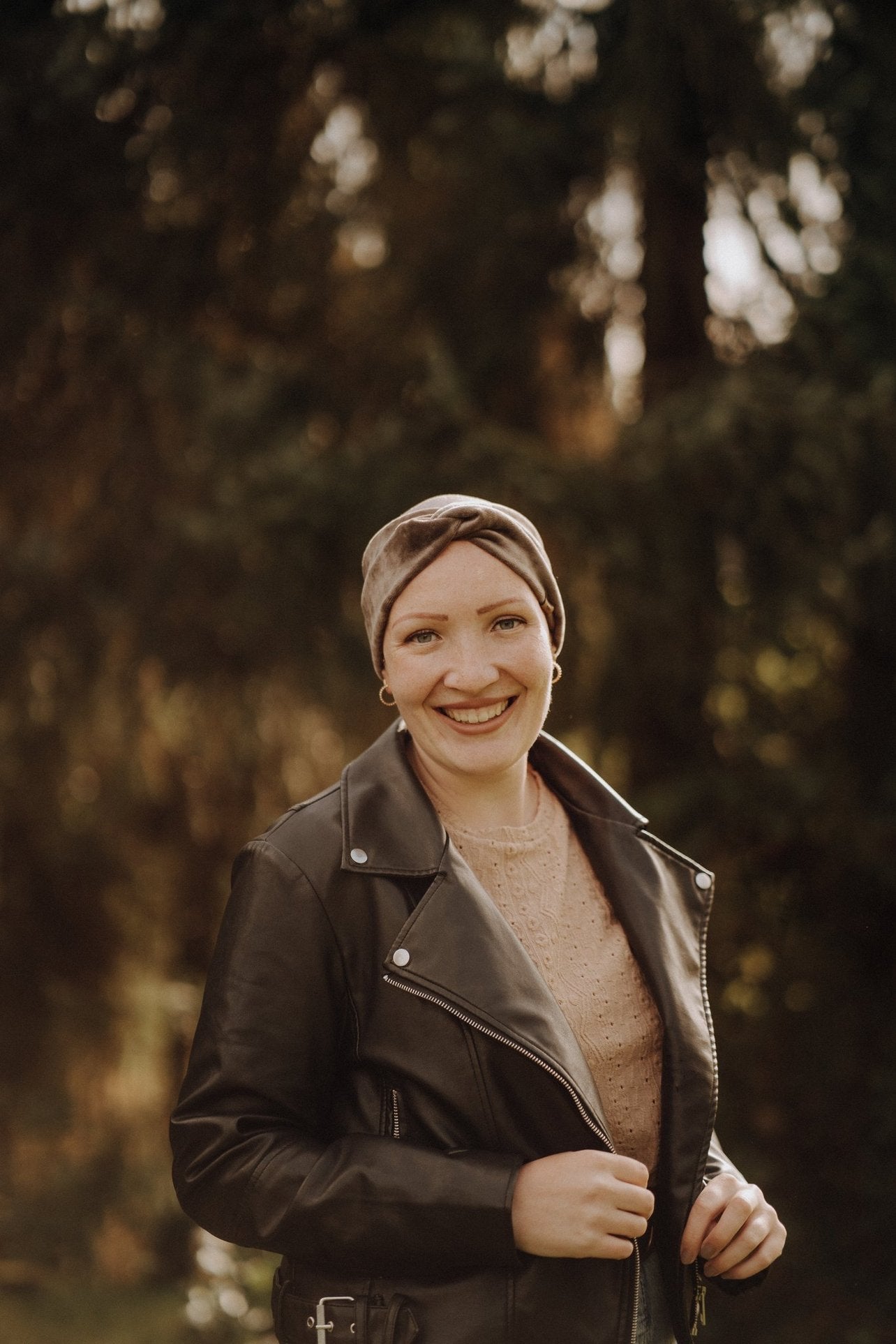 Haarband Basic Samt Graubraun