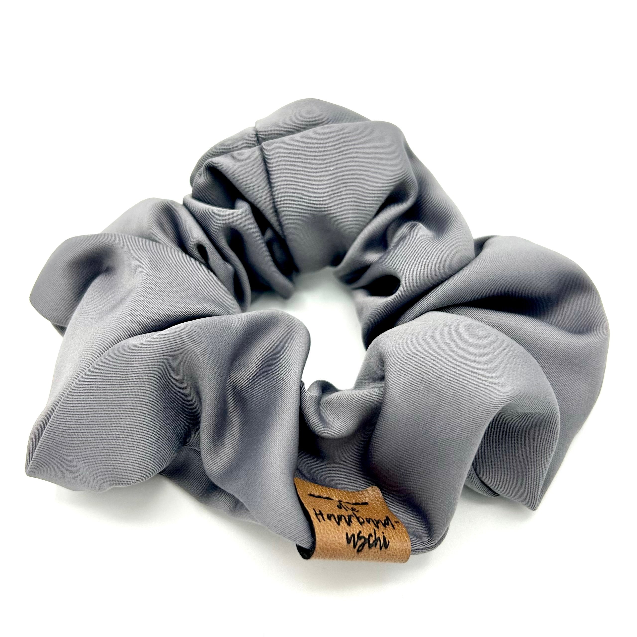 Scrunchie Satin Grau