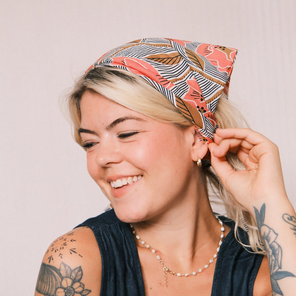 Bandana - Retro Blume Orange