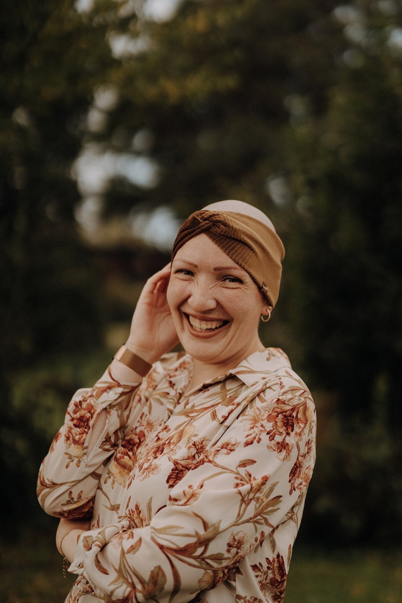 Haarband Basic Samt Graubraun