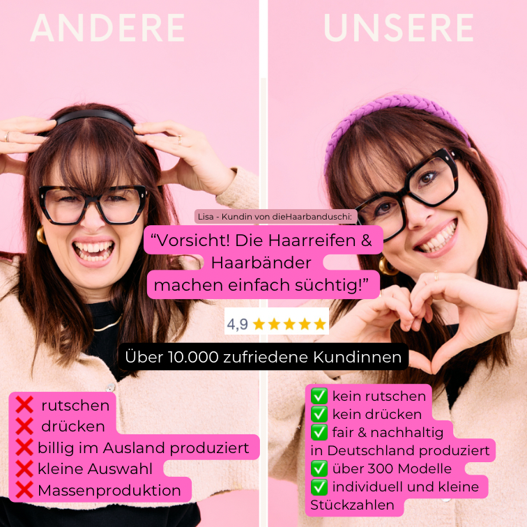 Hilde - altrosa Haarreif gerafft