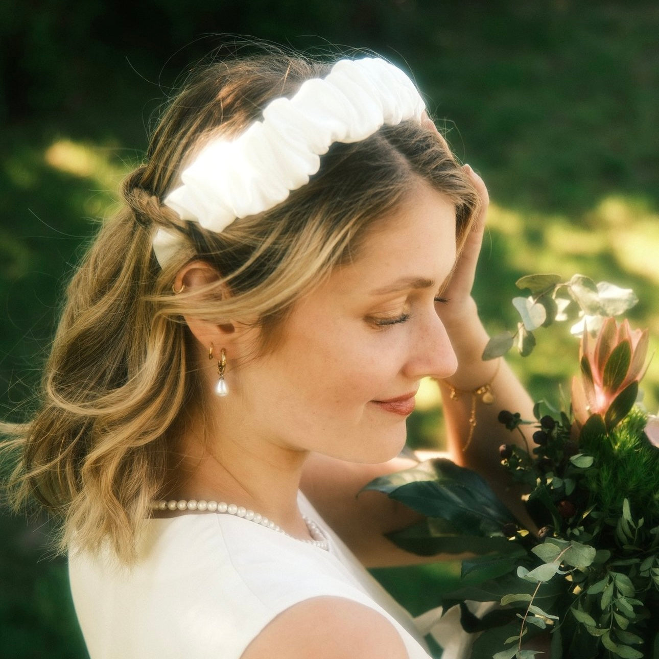 Ronja - Wedding weiß - Haarreif gerafft