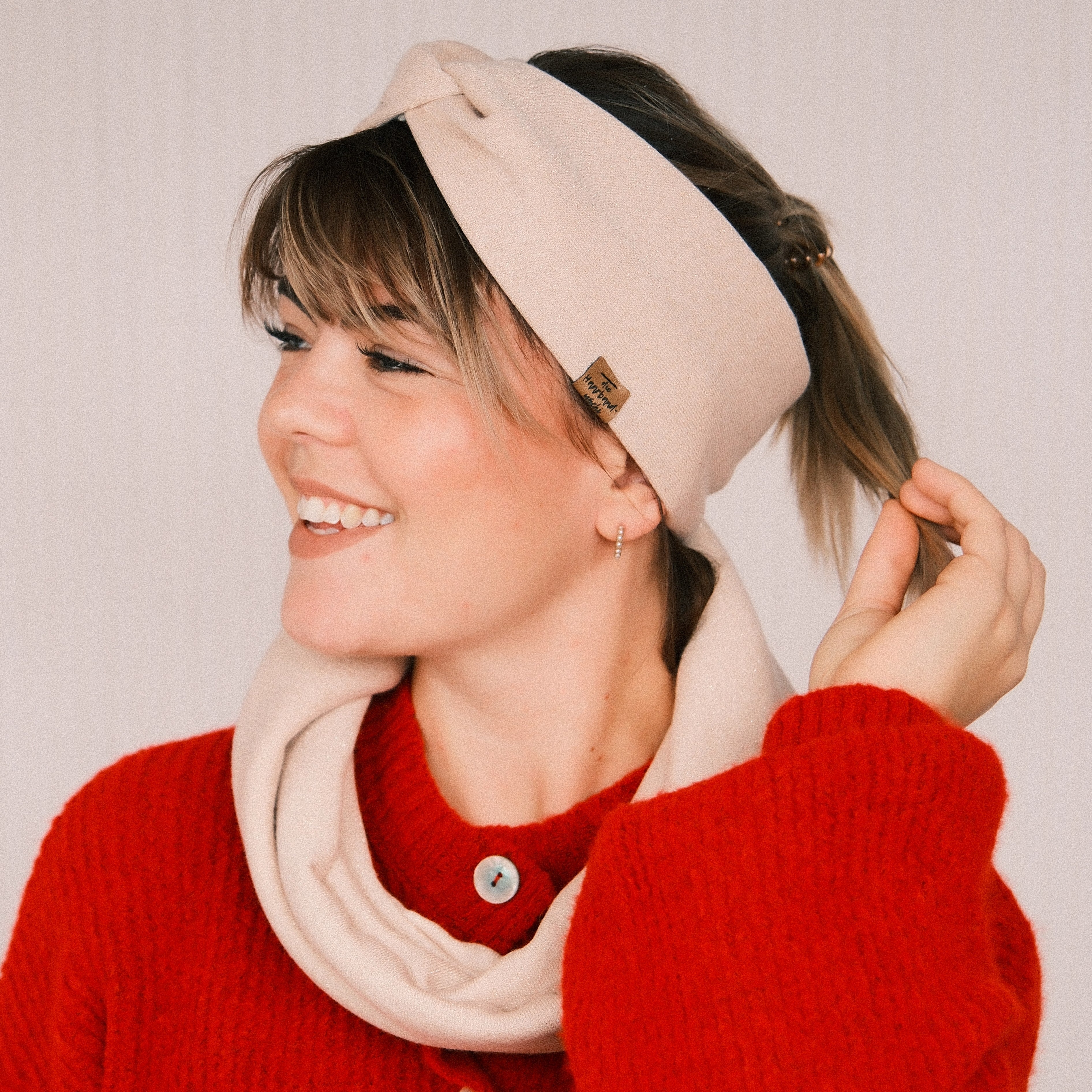 Basic Haarband - Glitzer Beige