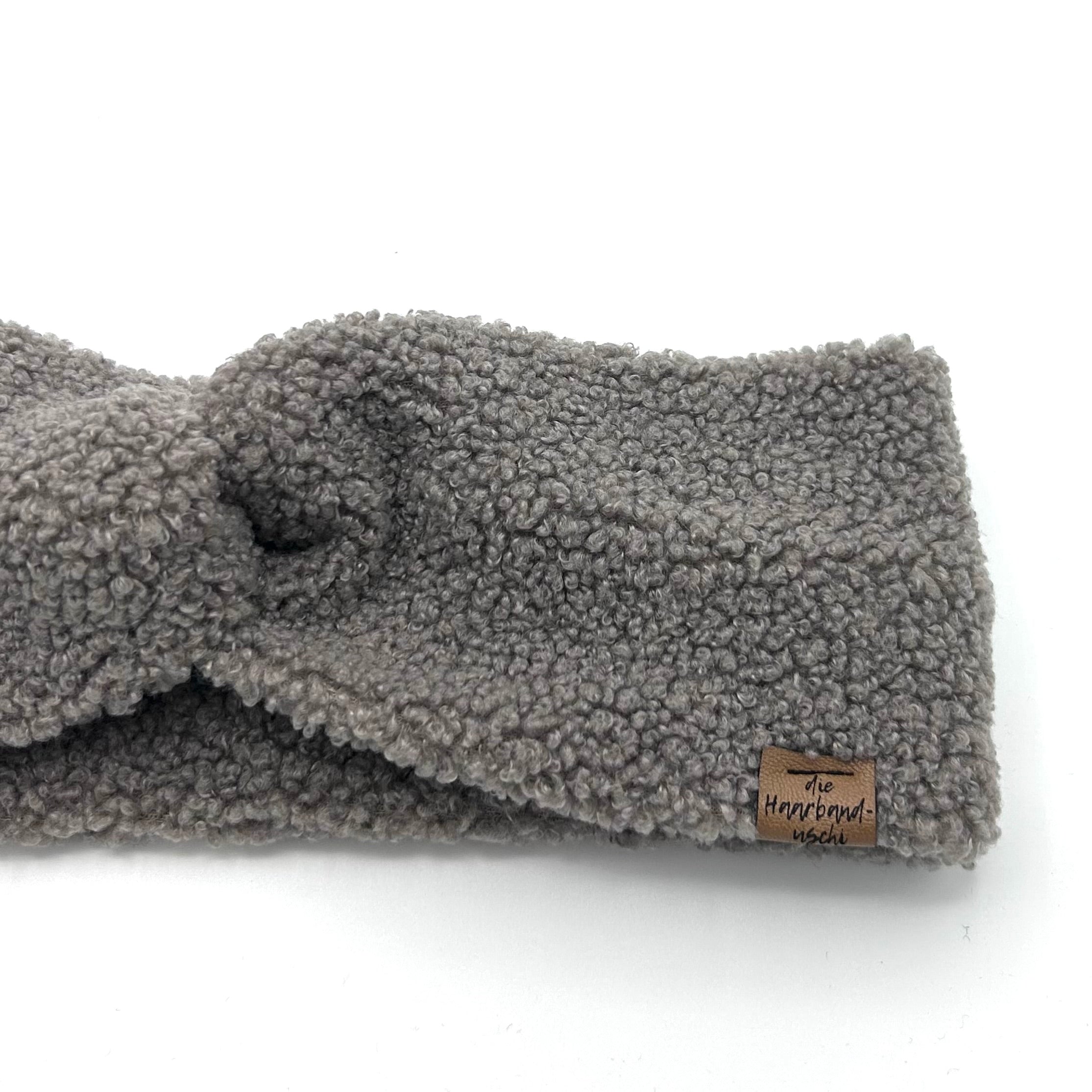 Basic Haarband - Teddy Salbei Grau