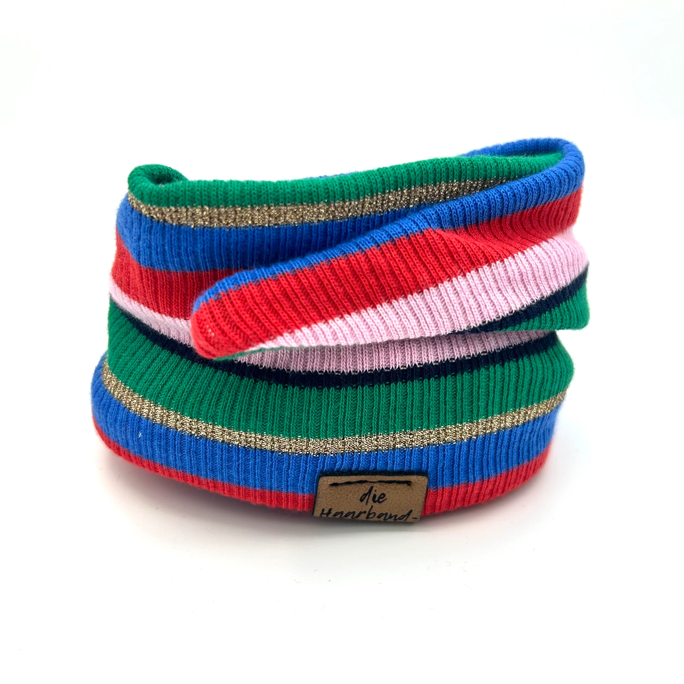 Drahthaarband gestreift Bunt/Glitzer