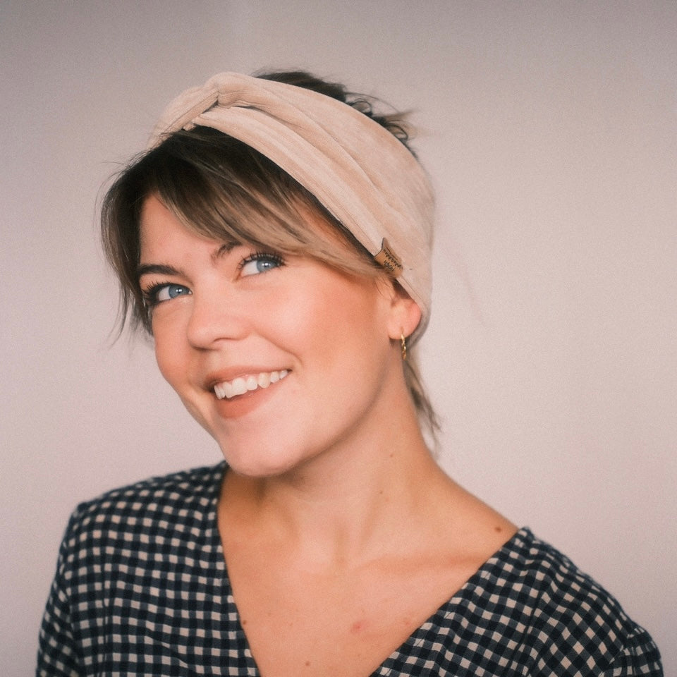 Basic Haarband - Cord Beige