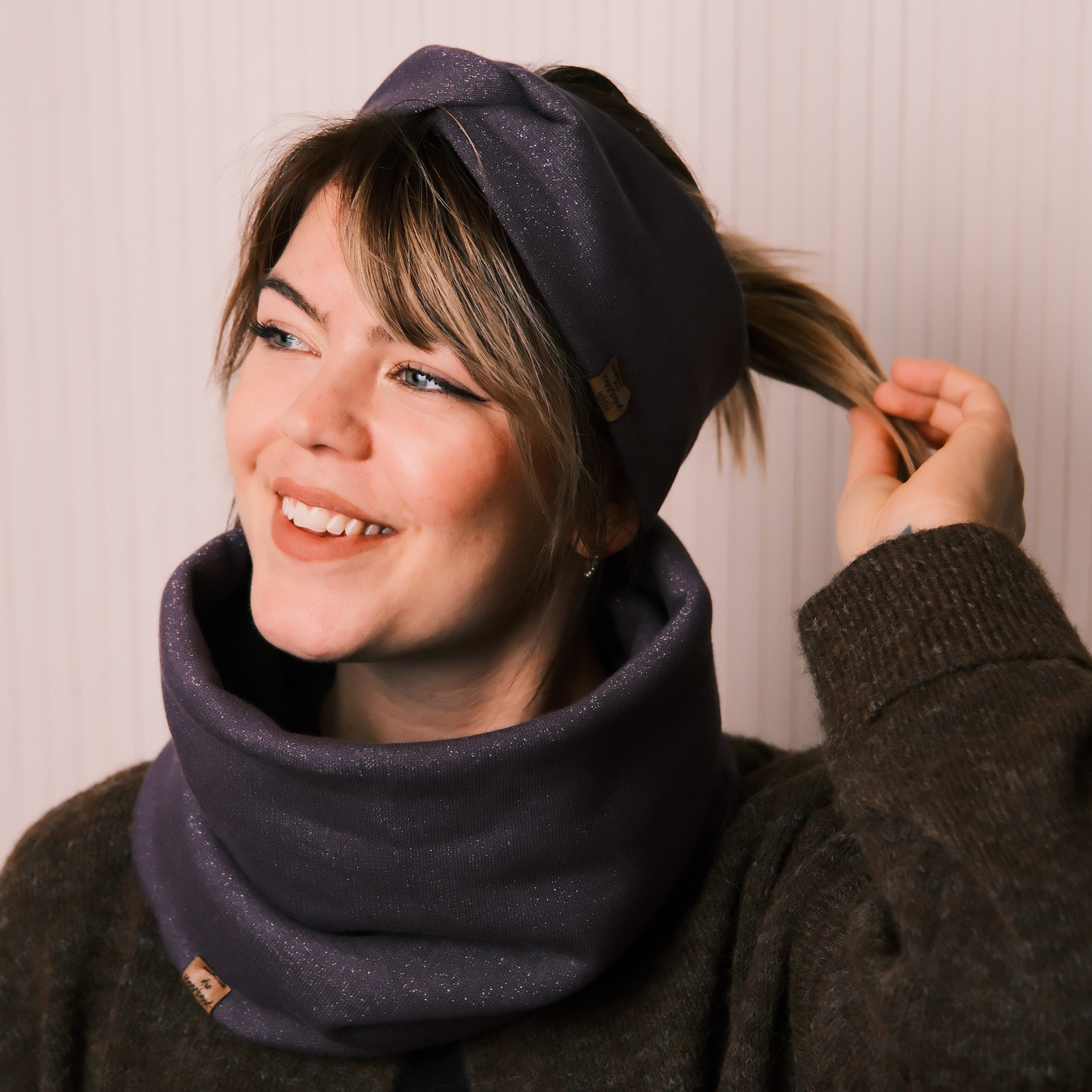 Basic Haarband - Glitzer Lila