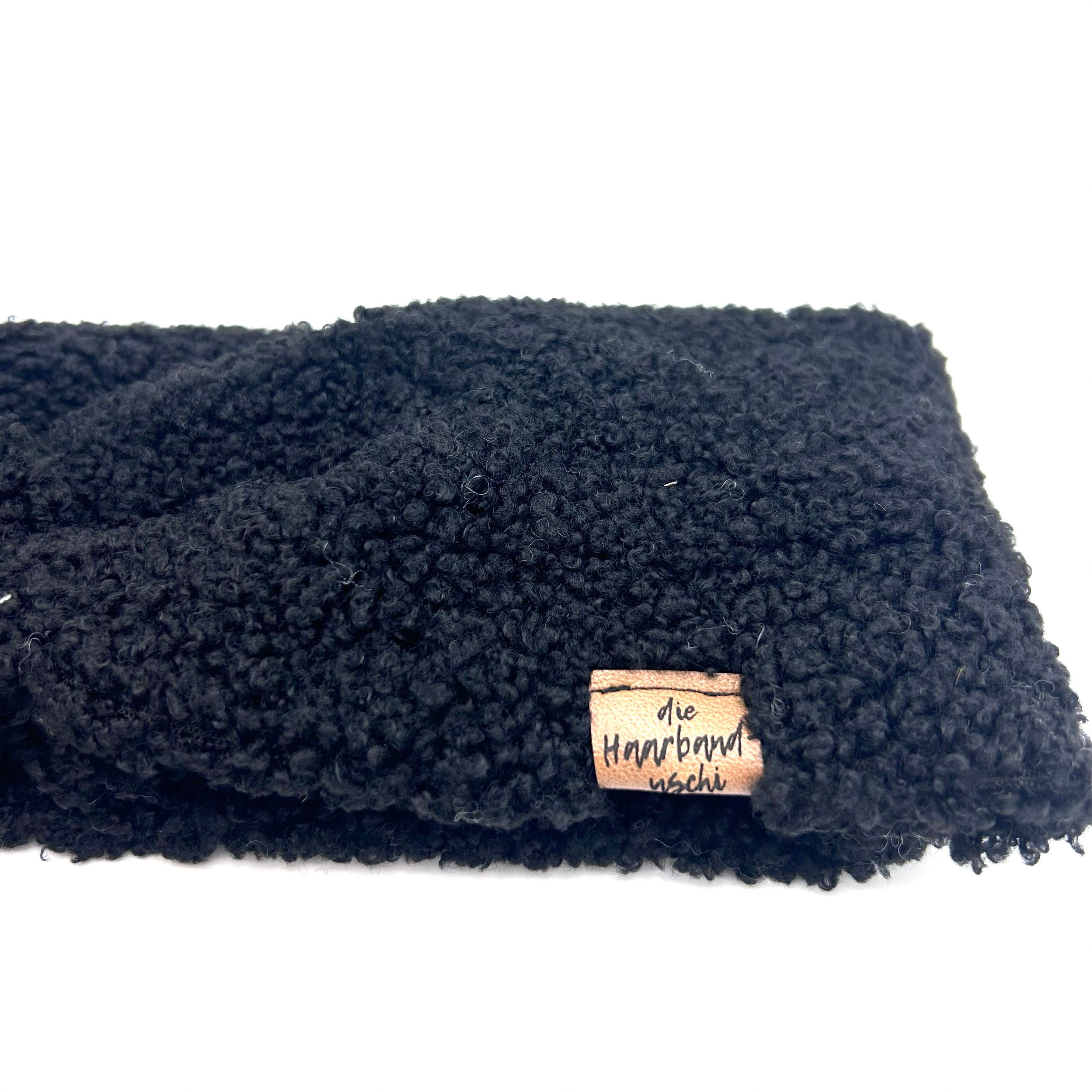 Basic Haarband - Teddy schwarz